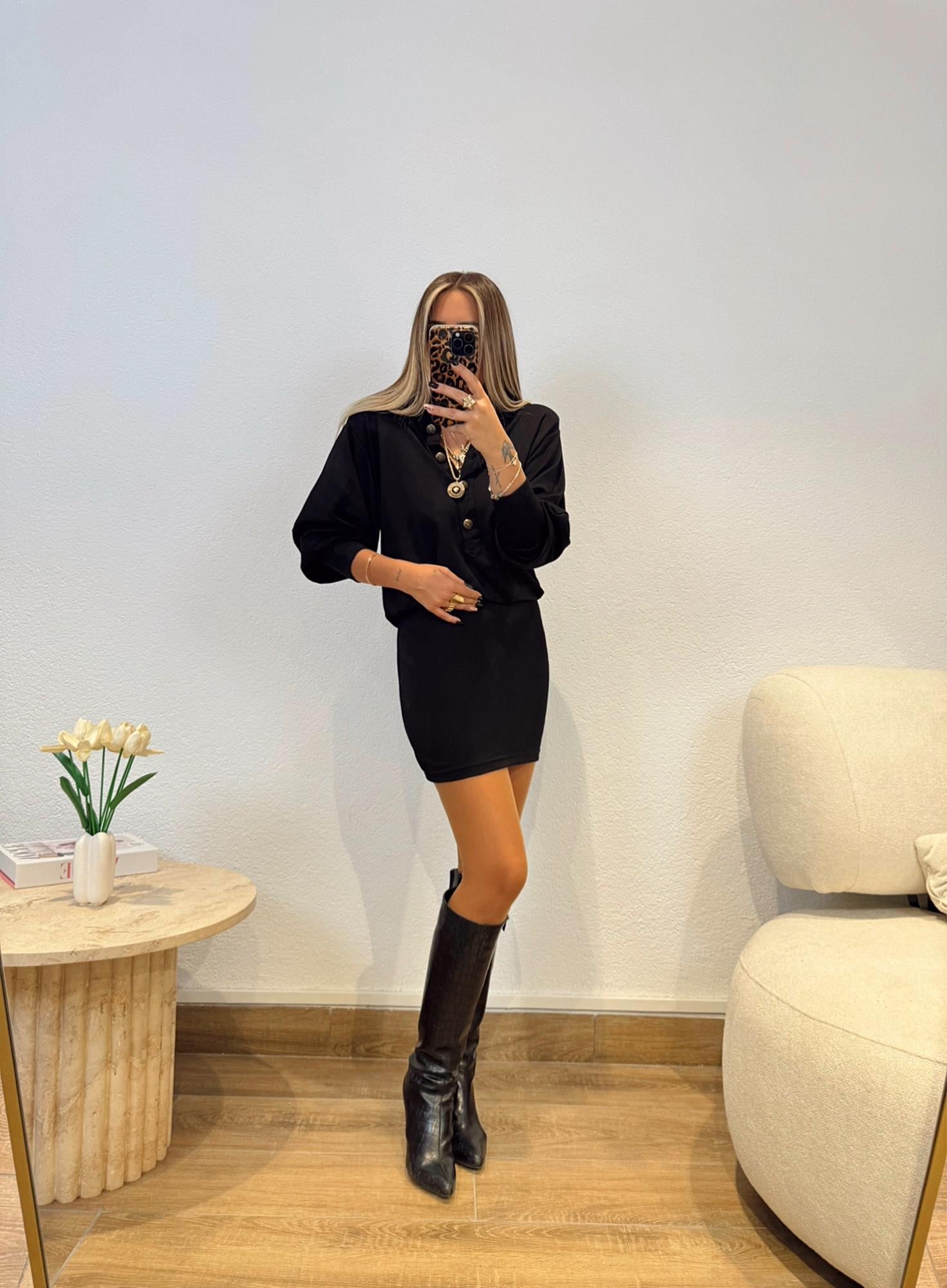 Vatkalı Mini Elbise