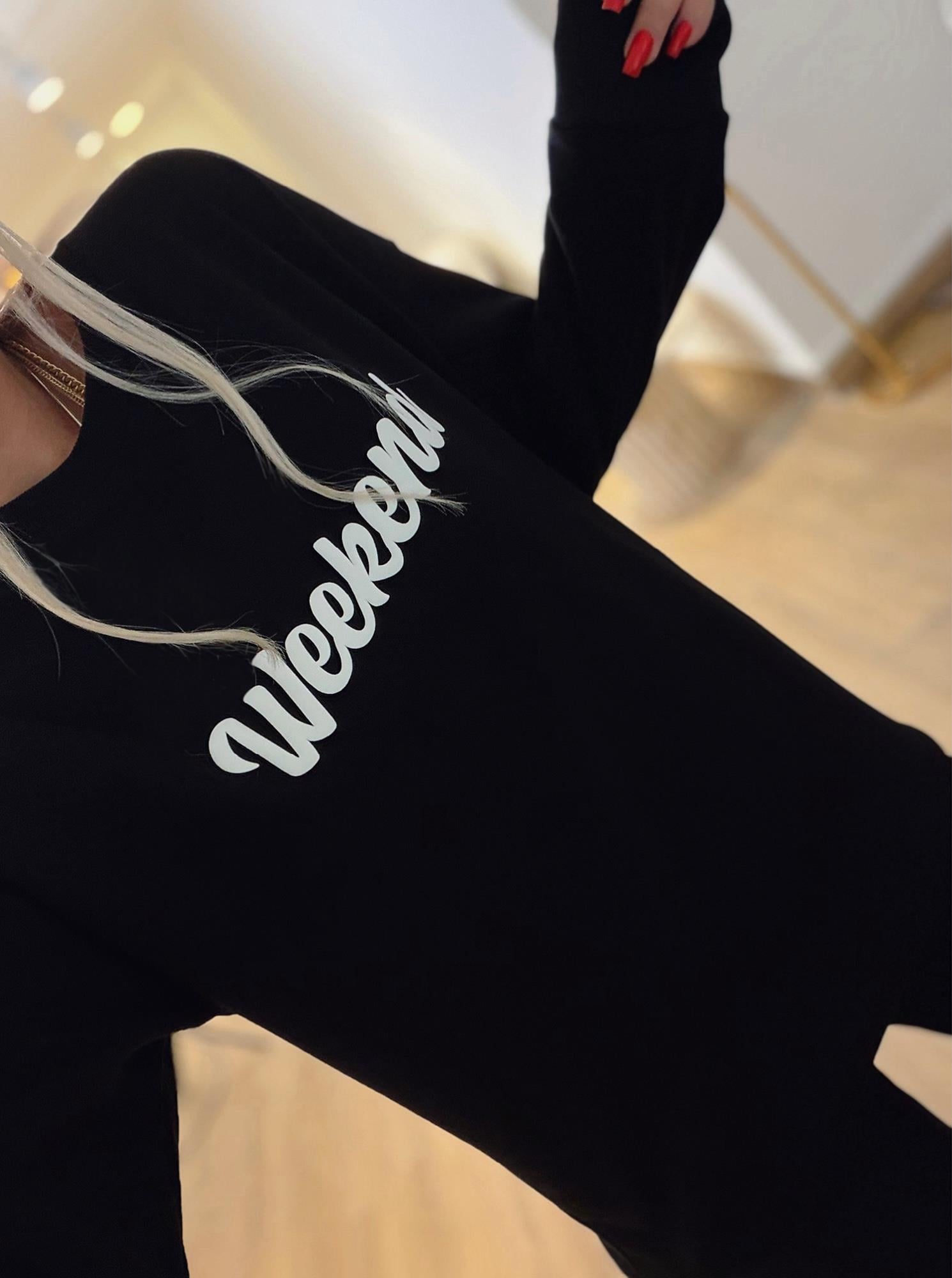Weekend Baskılı Sweatshirt