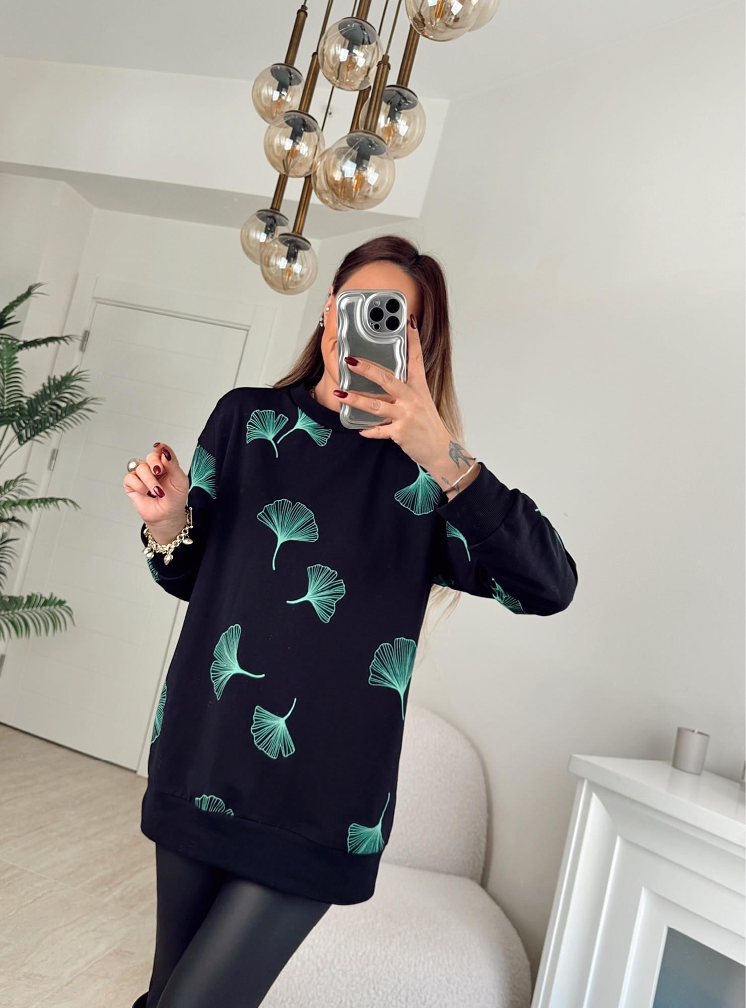 Yaprak Desen Sweatshirt