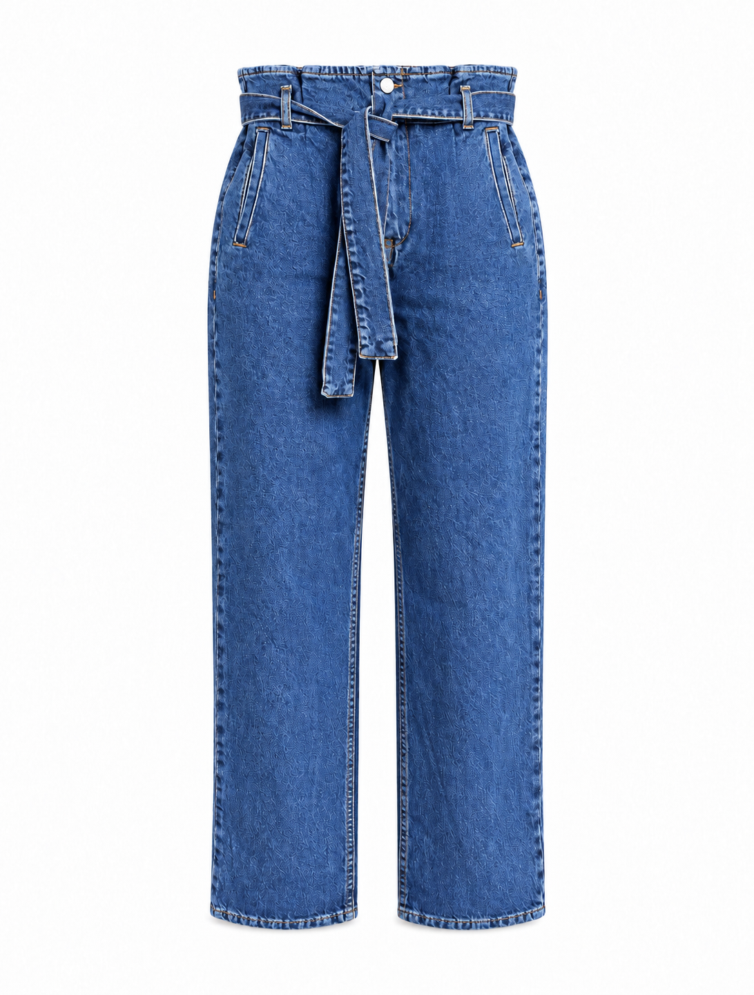 Yüksek Bel Kuşaklı Jean