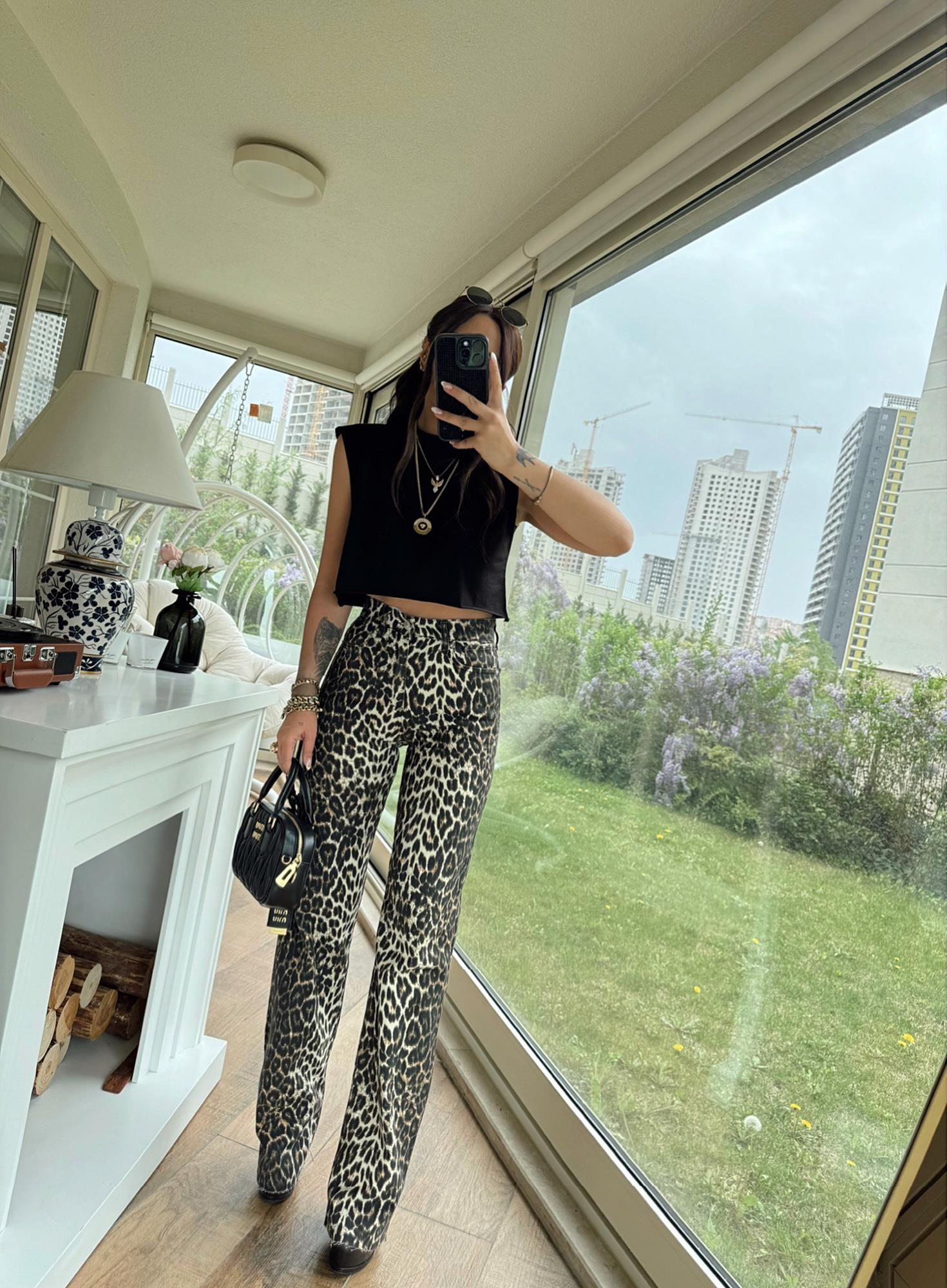 Z.A Leopar Desen Palazzo Jean