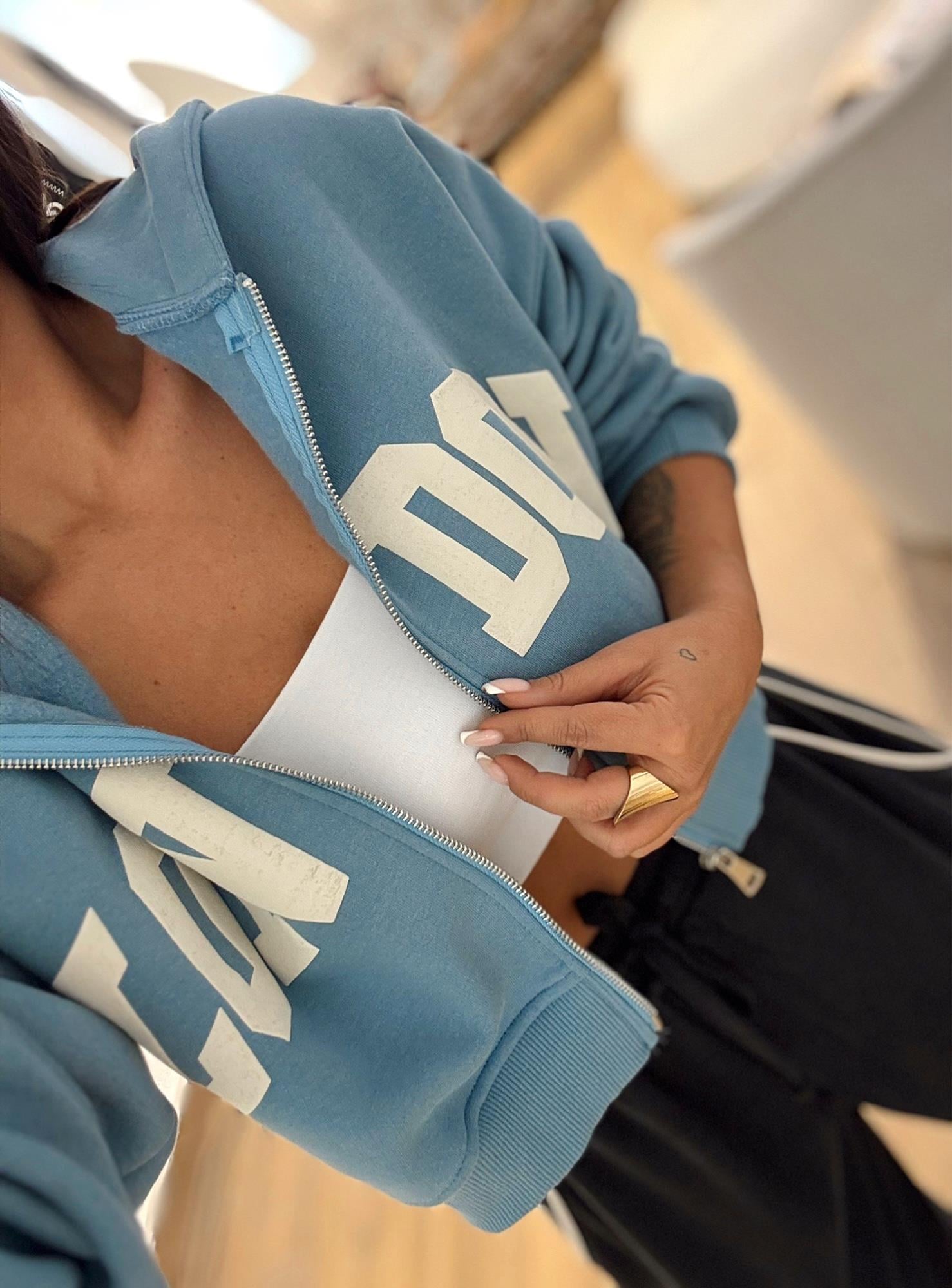 Z.a Kapişonlu Mavi Sweat