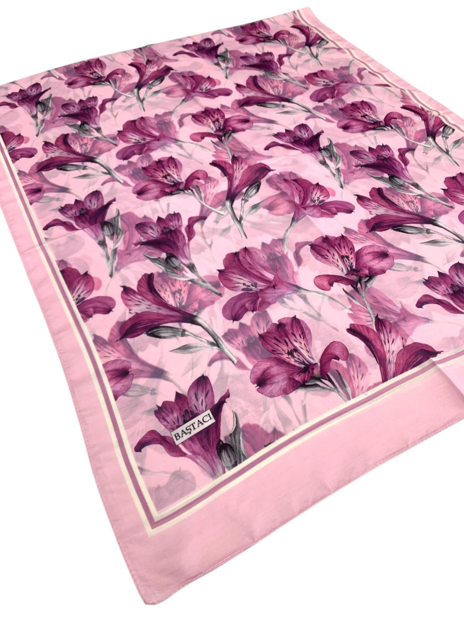 BAŞTACI PAMUK ÇİÇEK PEMBE ŞAL