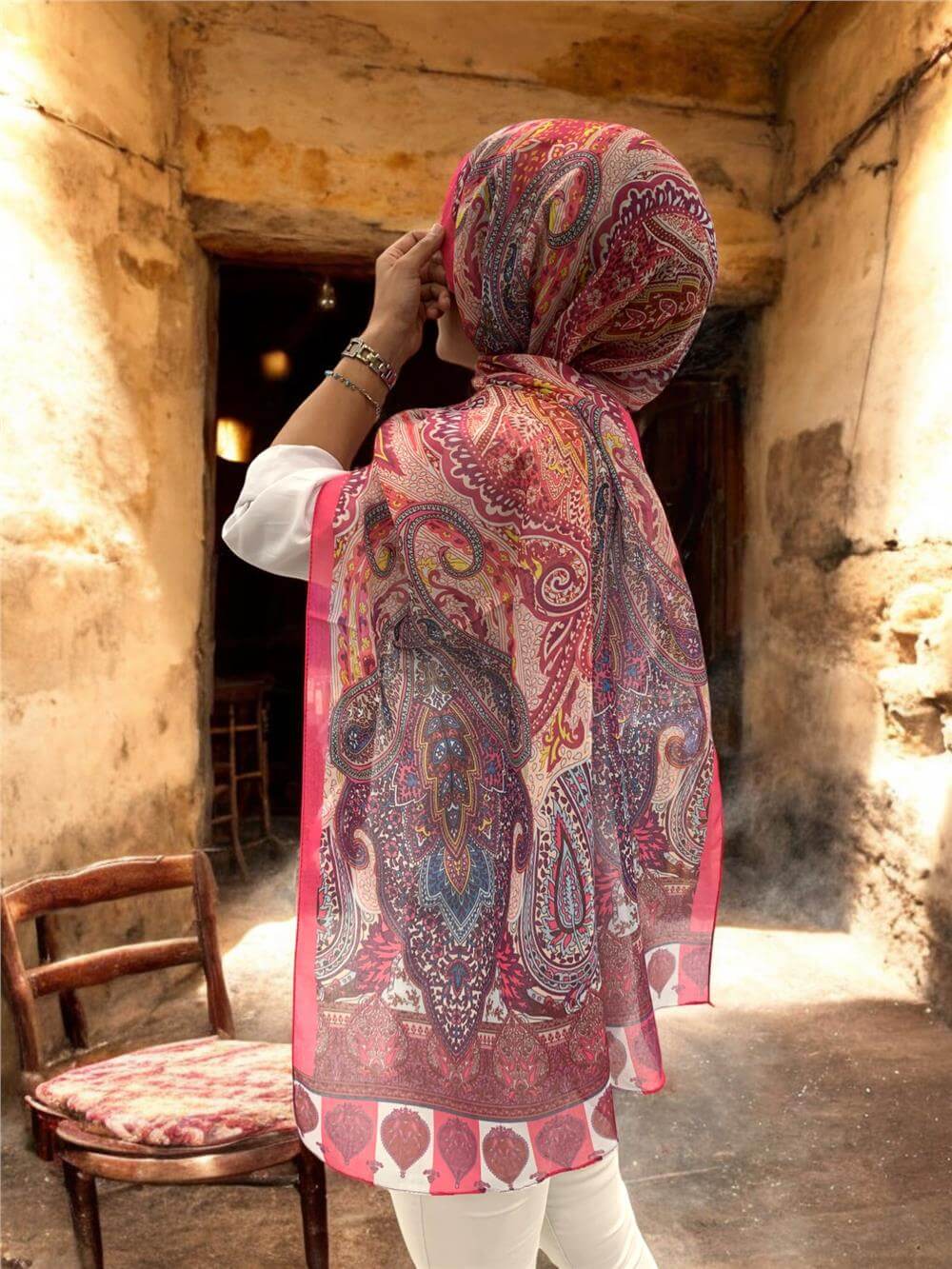 BAŞTACI PAMUK ETNİK 0361 PEMBE ŞAL