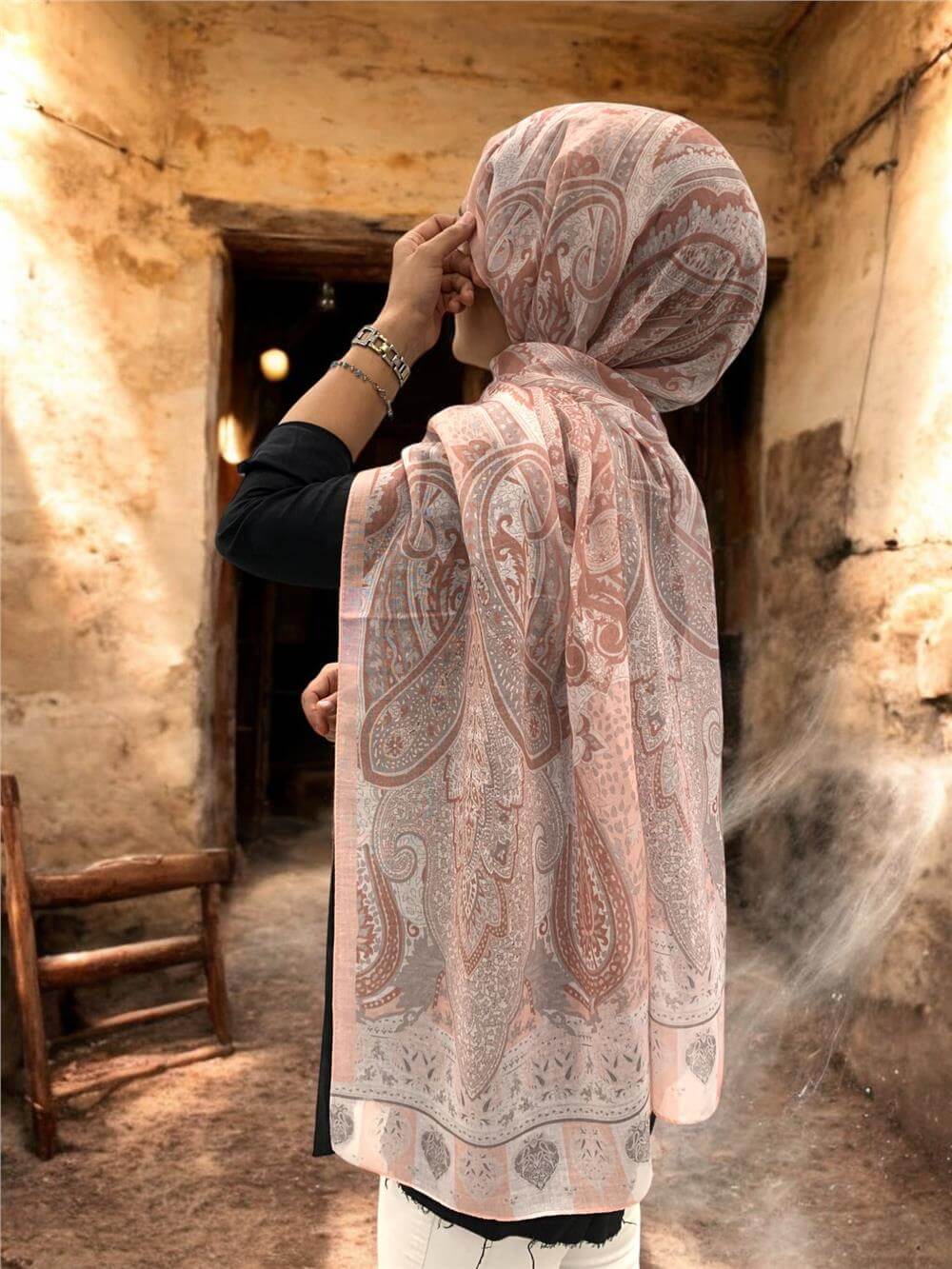 BAŞTACI PAMUK ETNİK 0361 PUDRA ŞAL