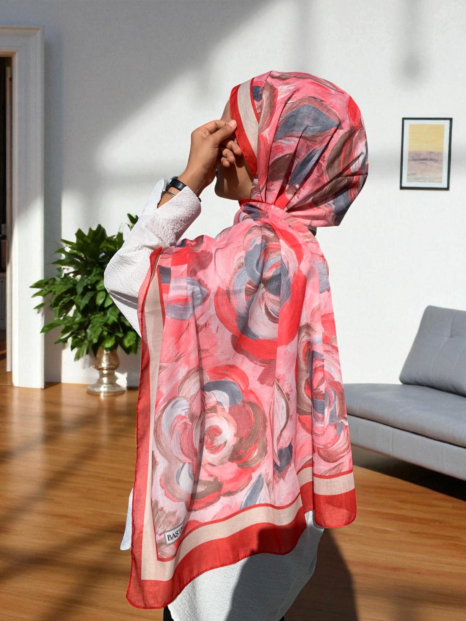BAŞTACI SOFT BATİK 0343 KIRMIZI ŞAL