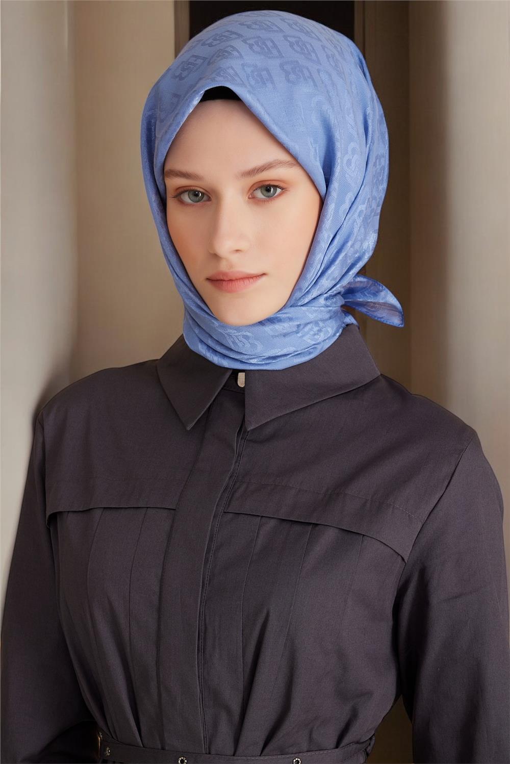 BELLİ FRESH MONOGRAM 0228 MAVİ EŞARP