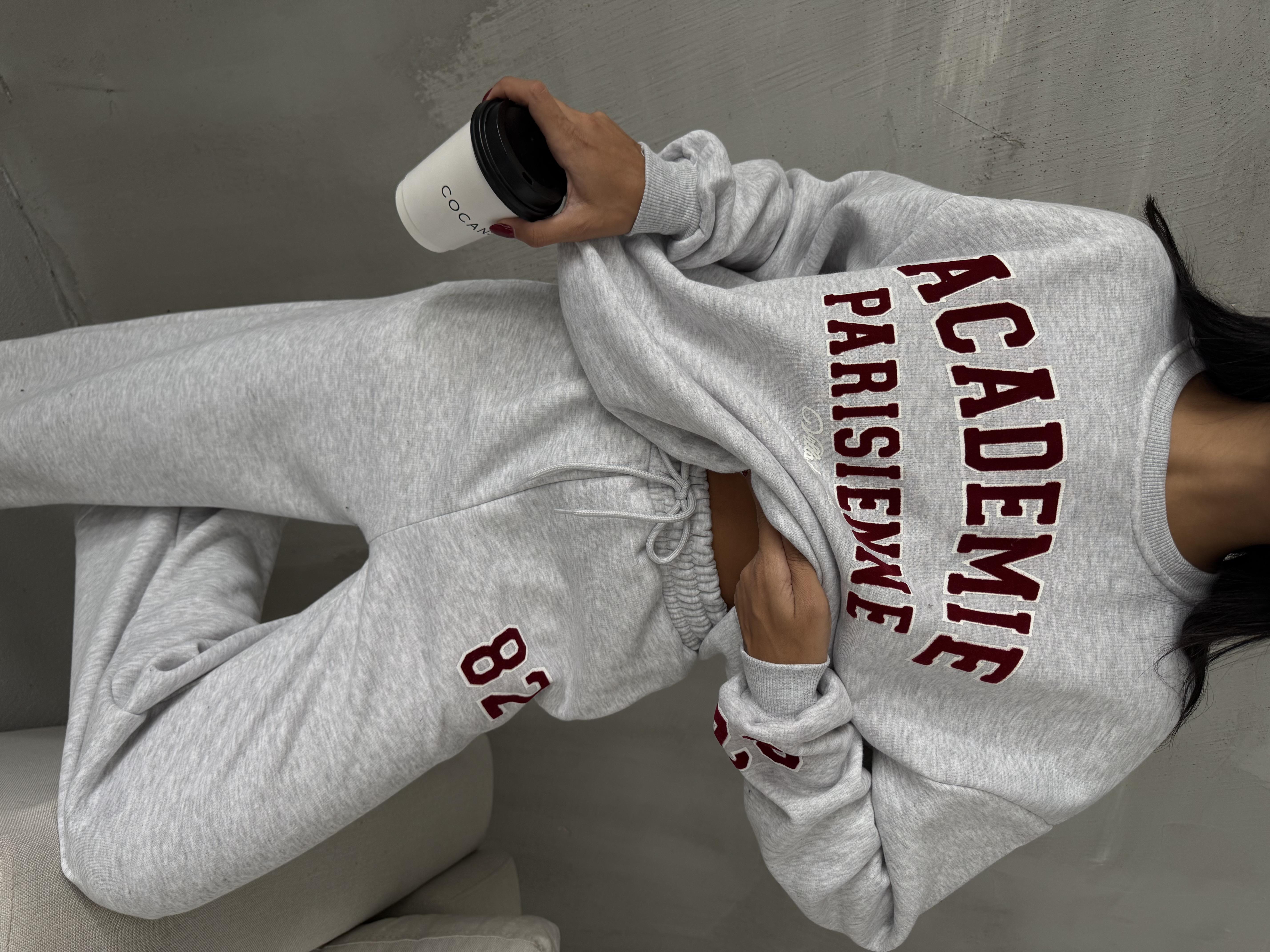 ACADEMIE MARKA MUADİLİ BASKILI TAKIM GRİ