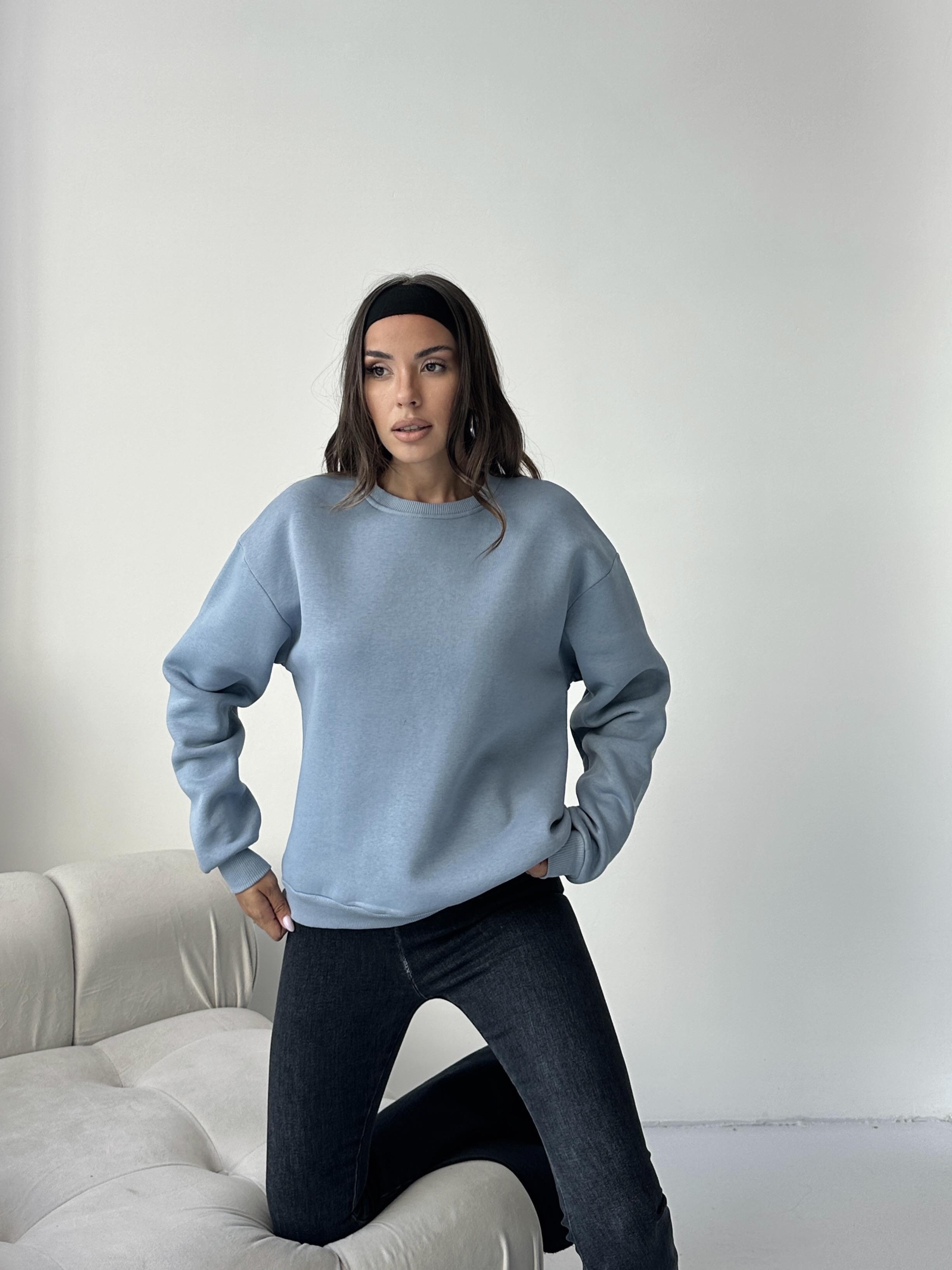 B.YAKA OVERSİZE KALIP SWEATSHIRT GRİ