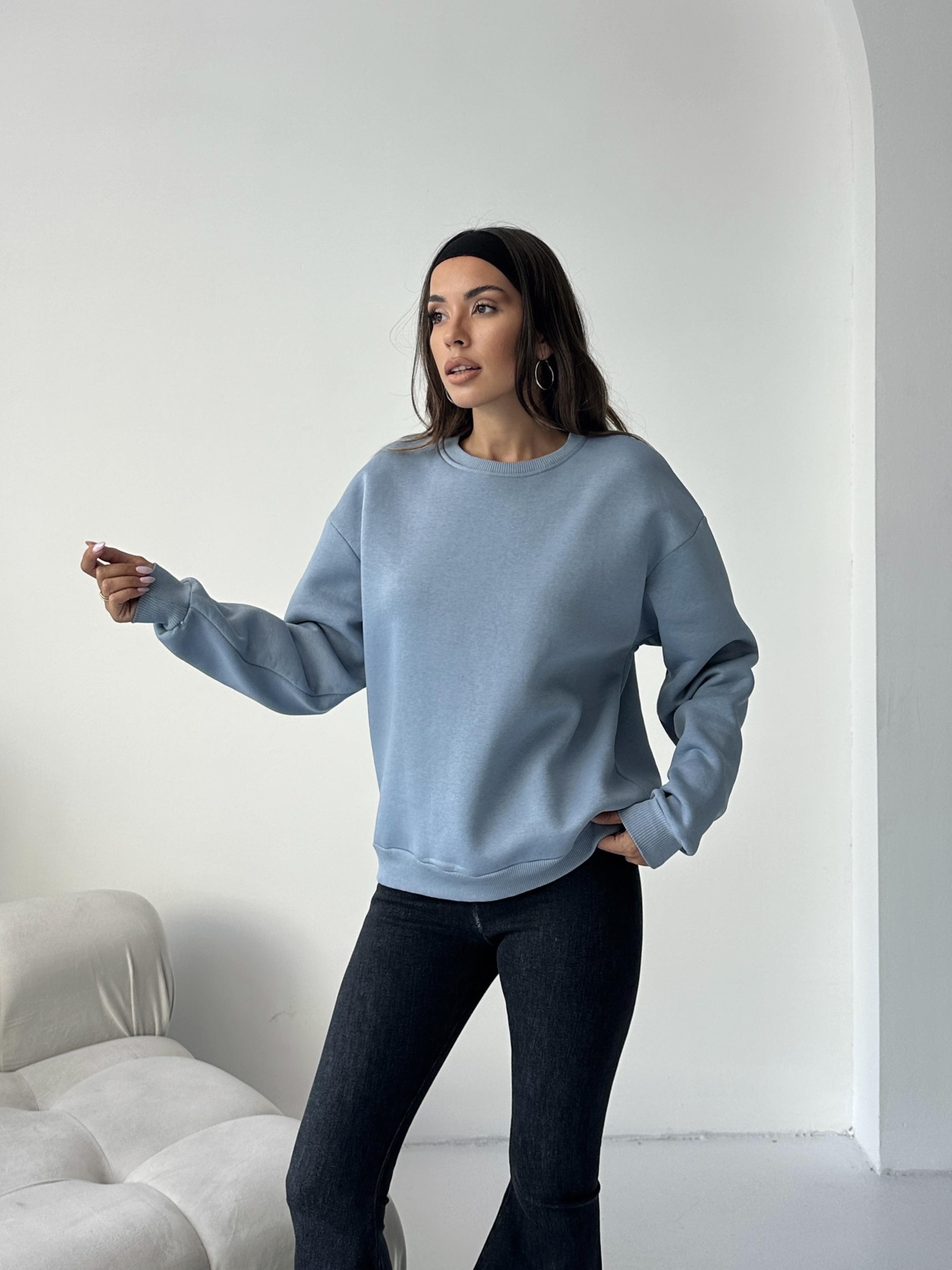 B.YAKA OVERSİZE KALIP SWEATSHIRT GRİ