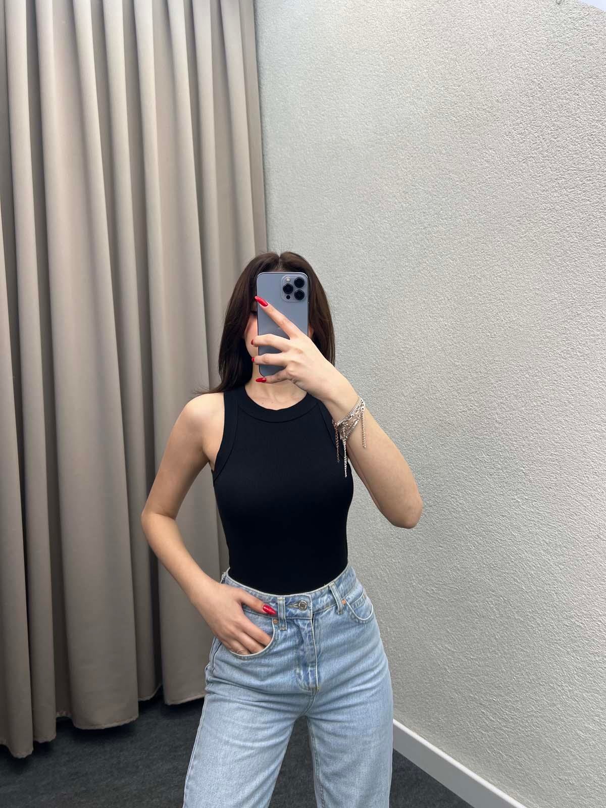 Bonanza Halter Yaka Siyah Atlet