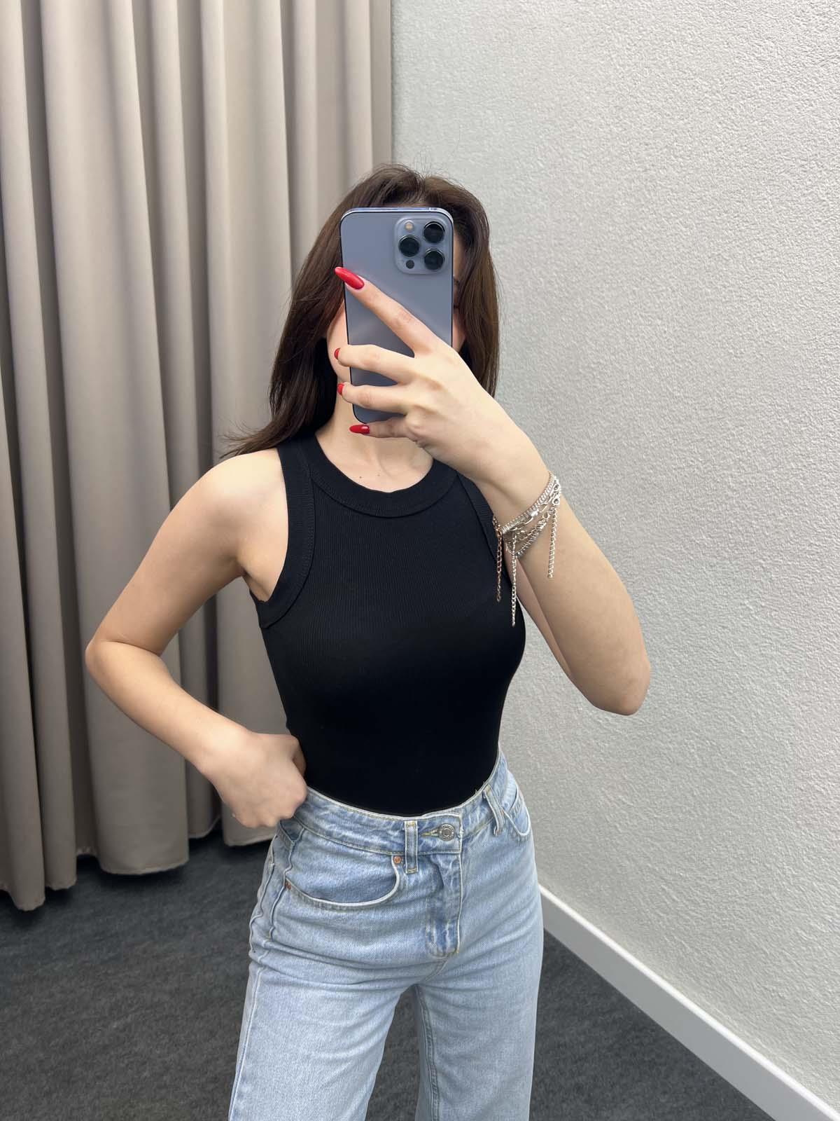 Bonanza Halter Yaka Siyah Atlet