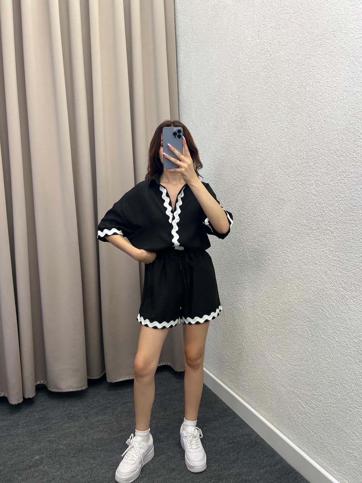 Bonibo Keten Siyah Takım