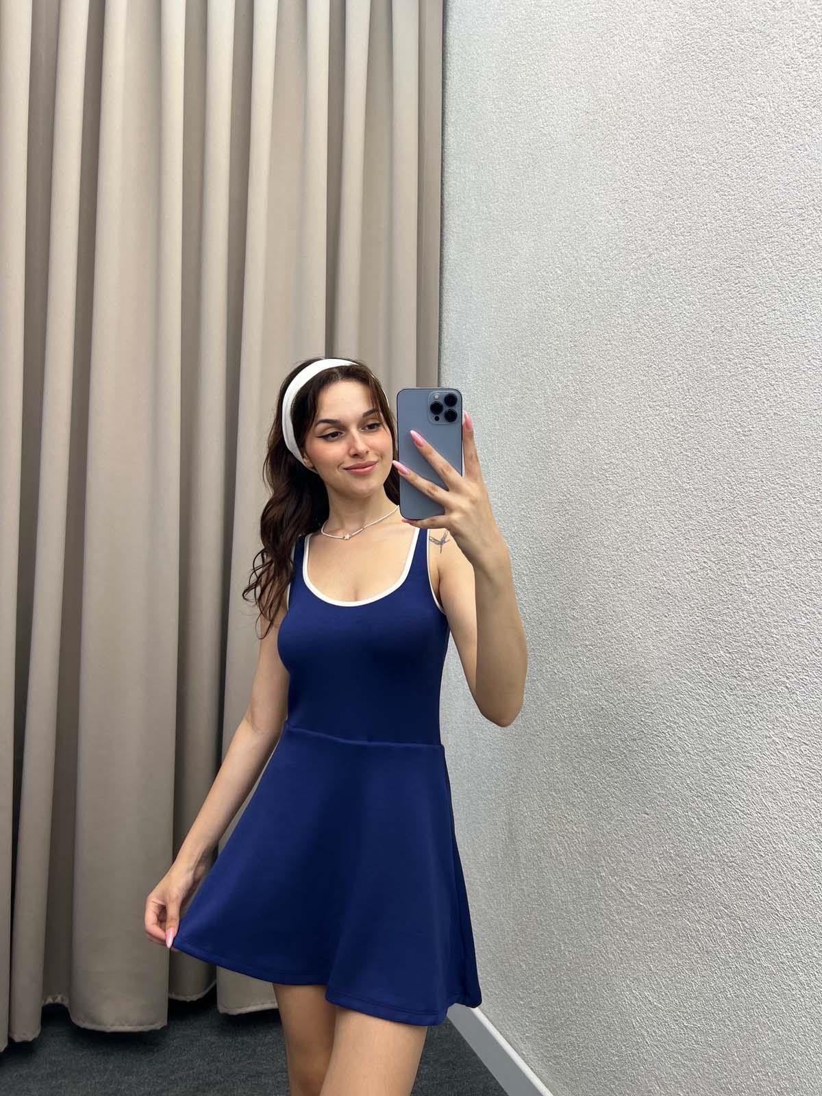 Breas Modal Şortlu Lacivert Elbise