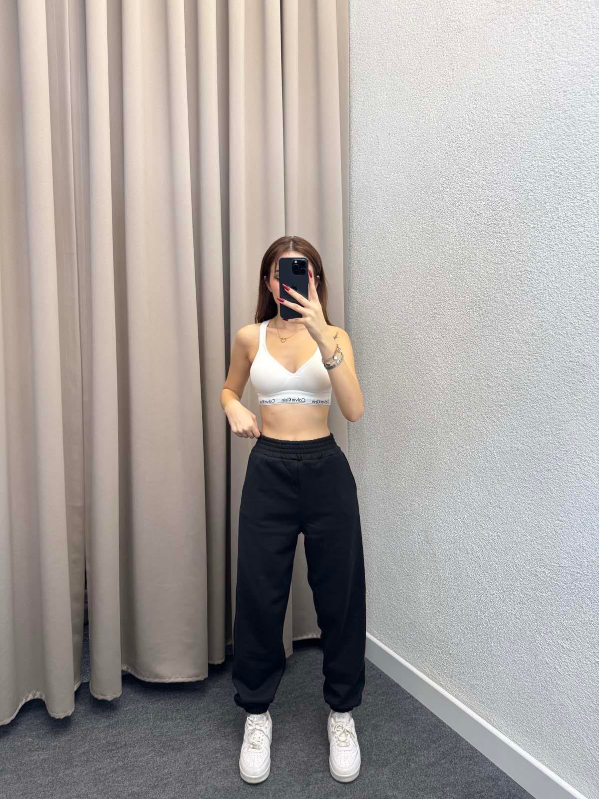 Chester Üç İplik Şardonlu Siyah Jogger