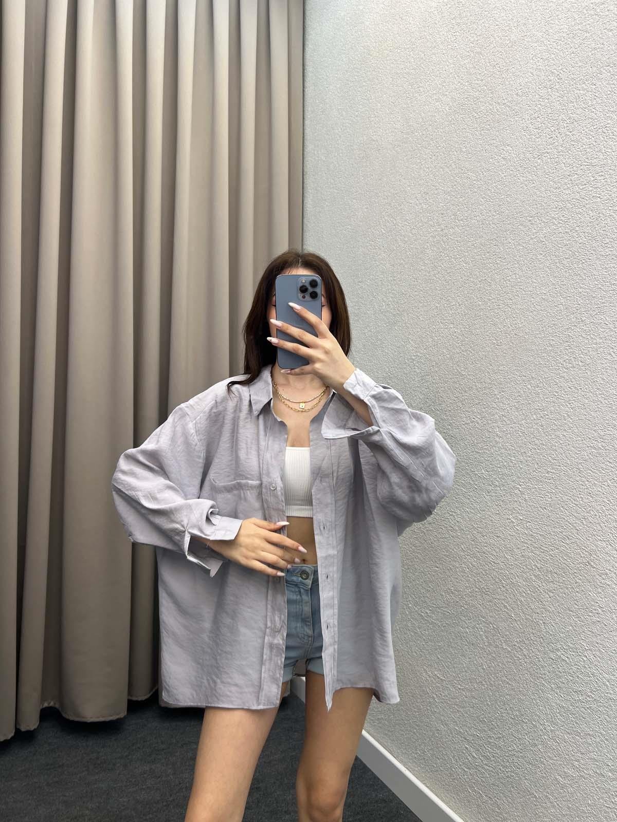 Davinci Gri Tensel Gömlek