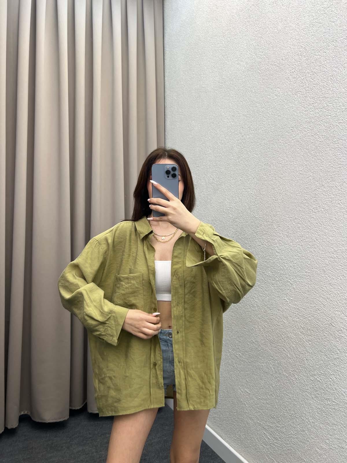 Davinci Olive Tensel Gömlek