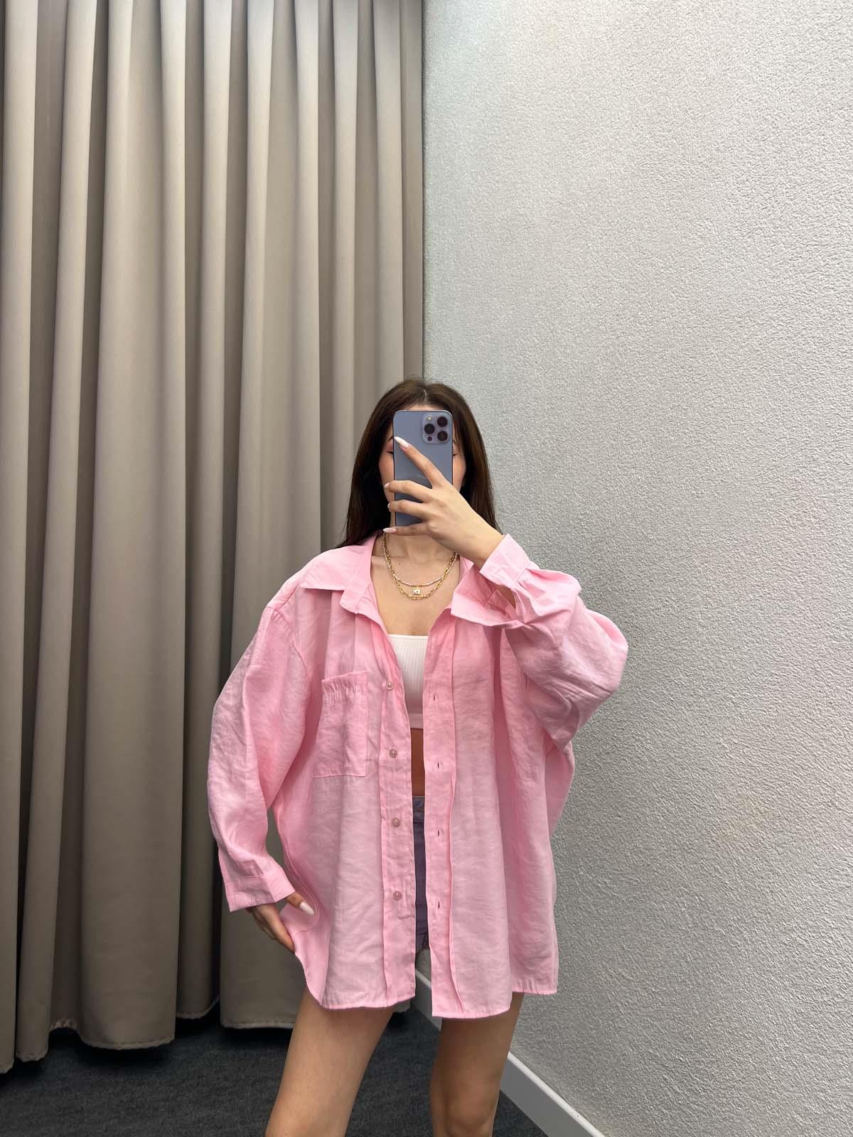 Davinci Pembe Tensel Gömlek