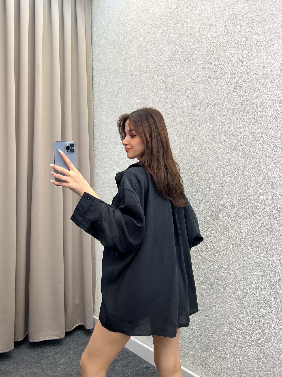 Davinci Siyah Tensel Gömlek