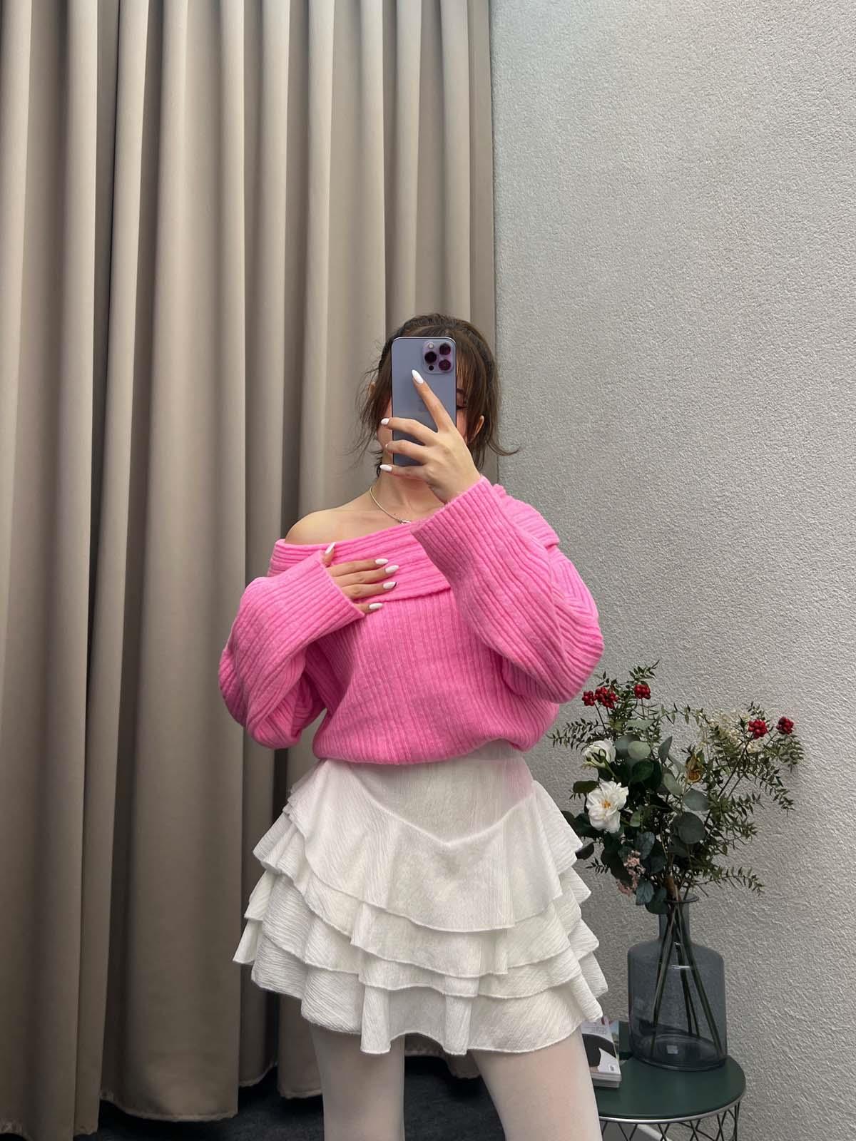 Gravity Pembe Triko Oversize Kazak