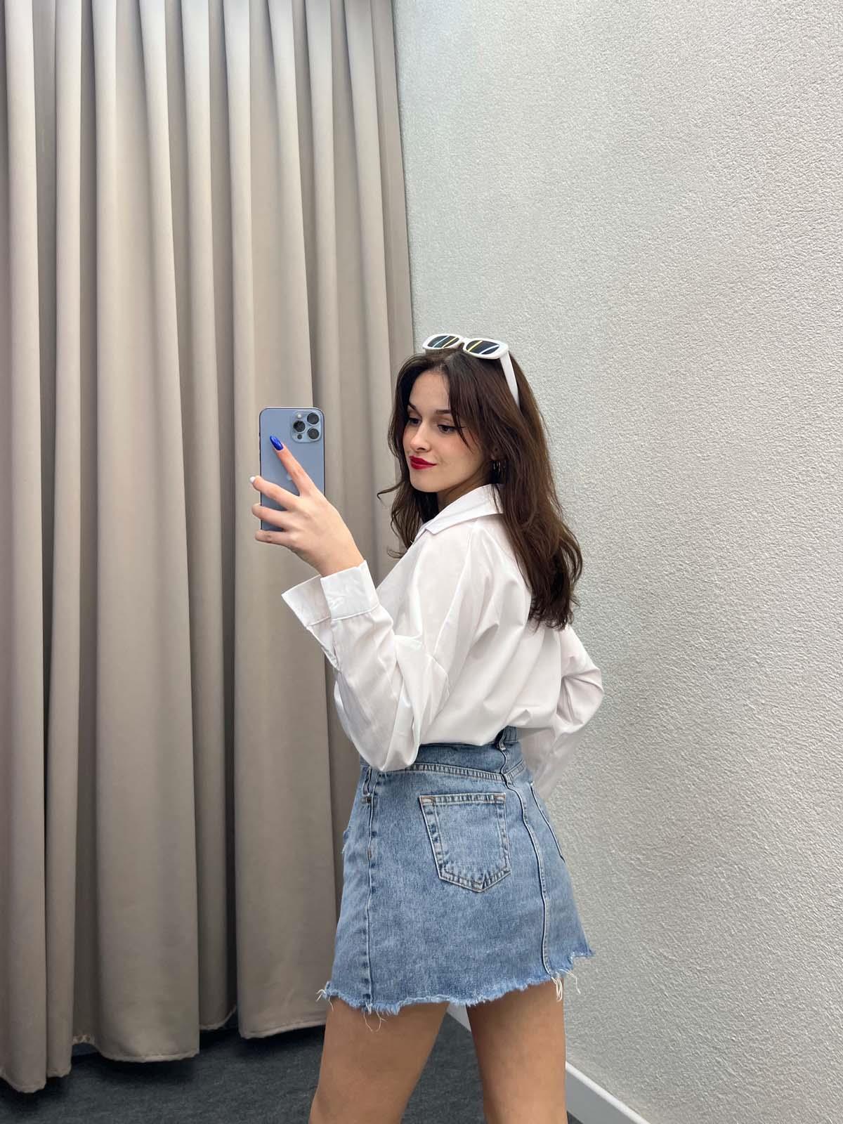 Asterix Dokuma Beyaz Gömlek