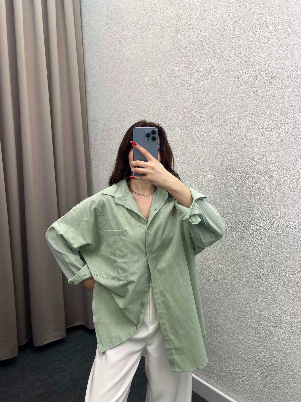 Ham Keten Mint Gömlek