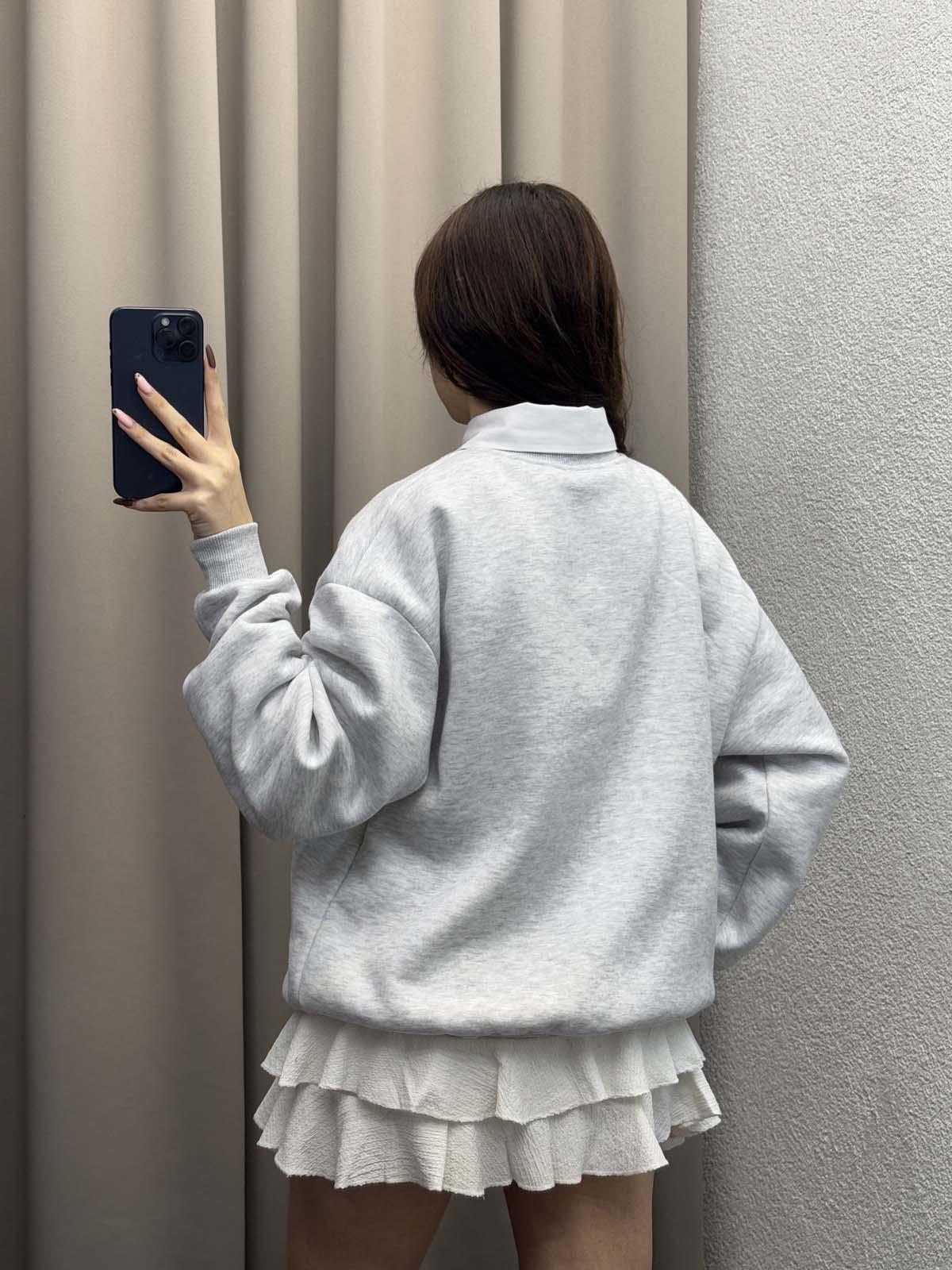 Hariba Ayıcık Basklılı Karmelanj Sweatshirt