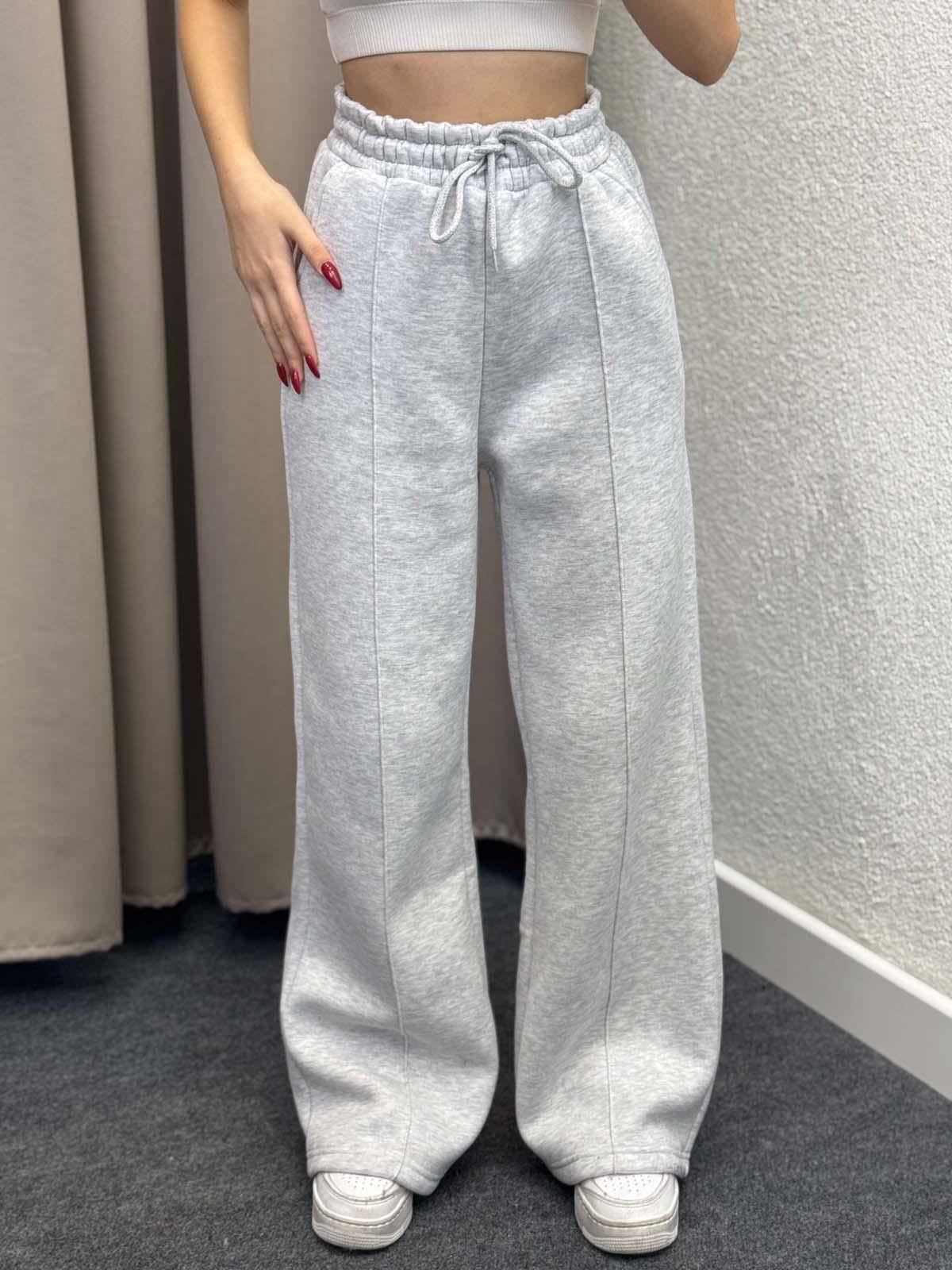 Husky Oversize Yüksek Bel Gri Eşofman Altı