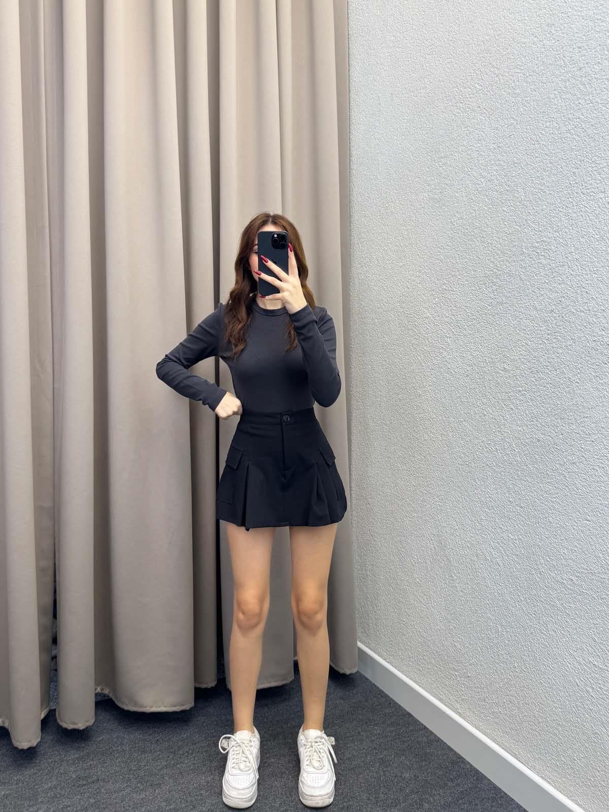 Kadın Basic Uzun Kol Füme Body