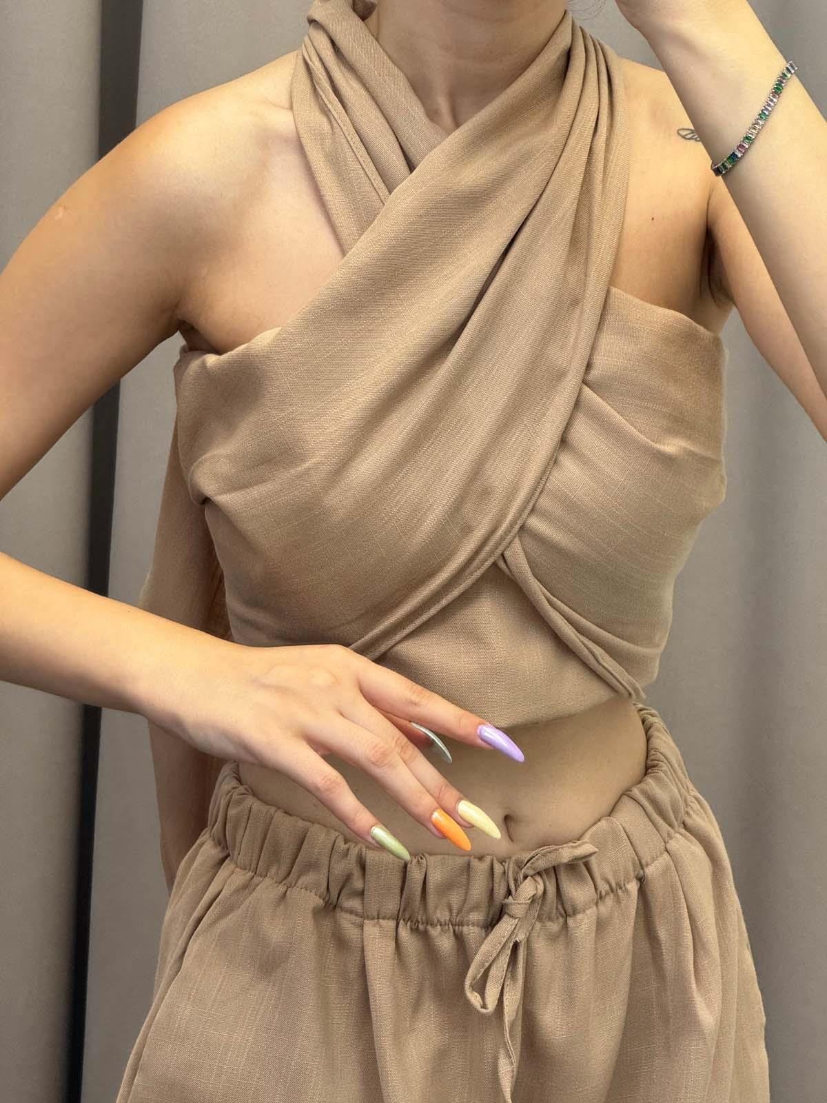 Khuit Bej Keten Crop Takım