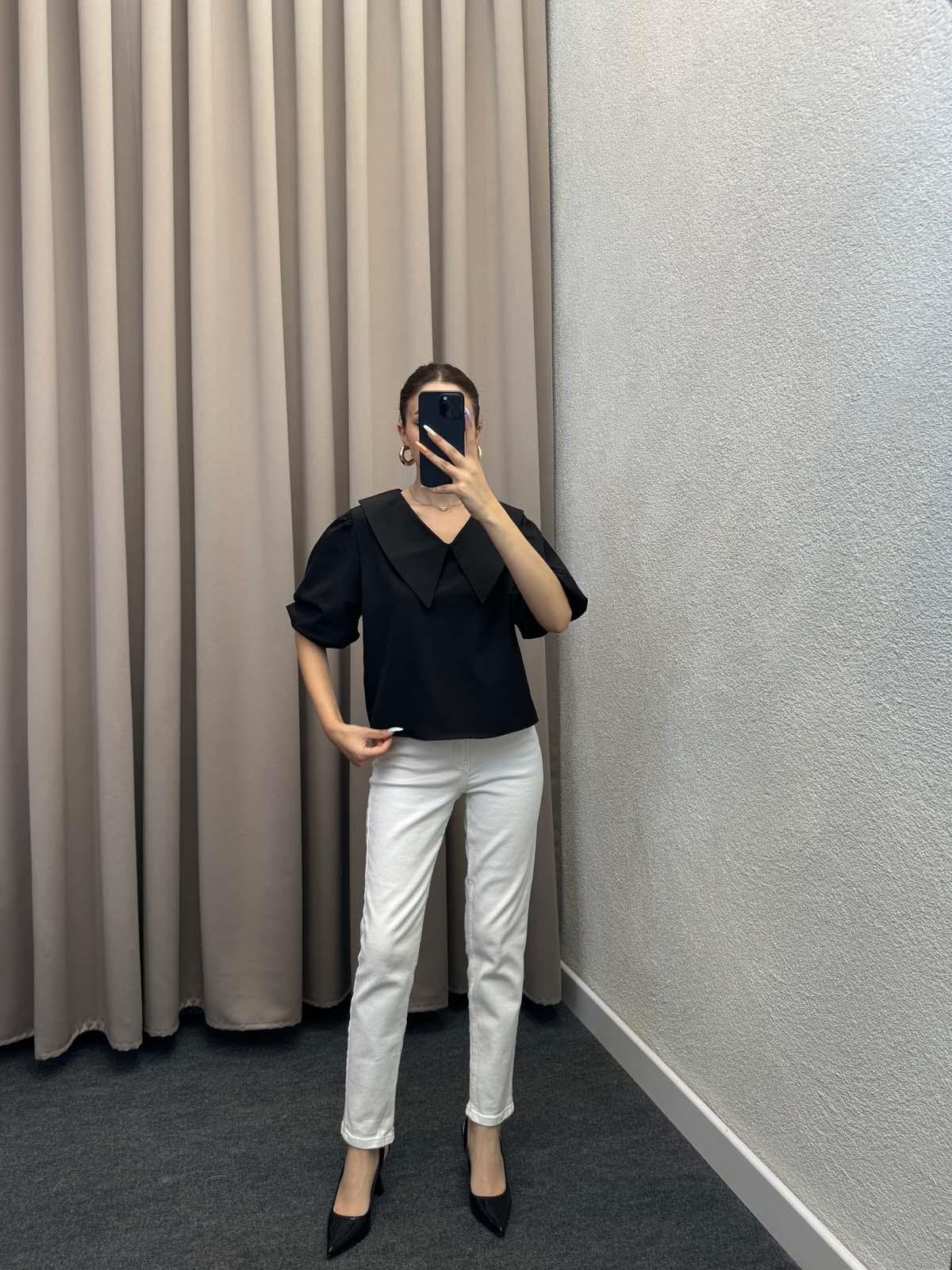 Lady Bebe Yaka Siyah Gömlek