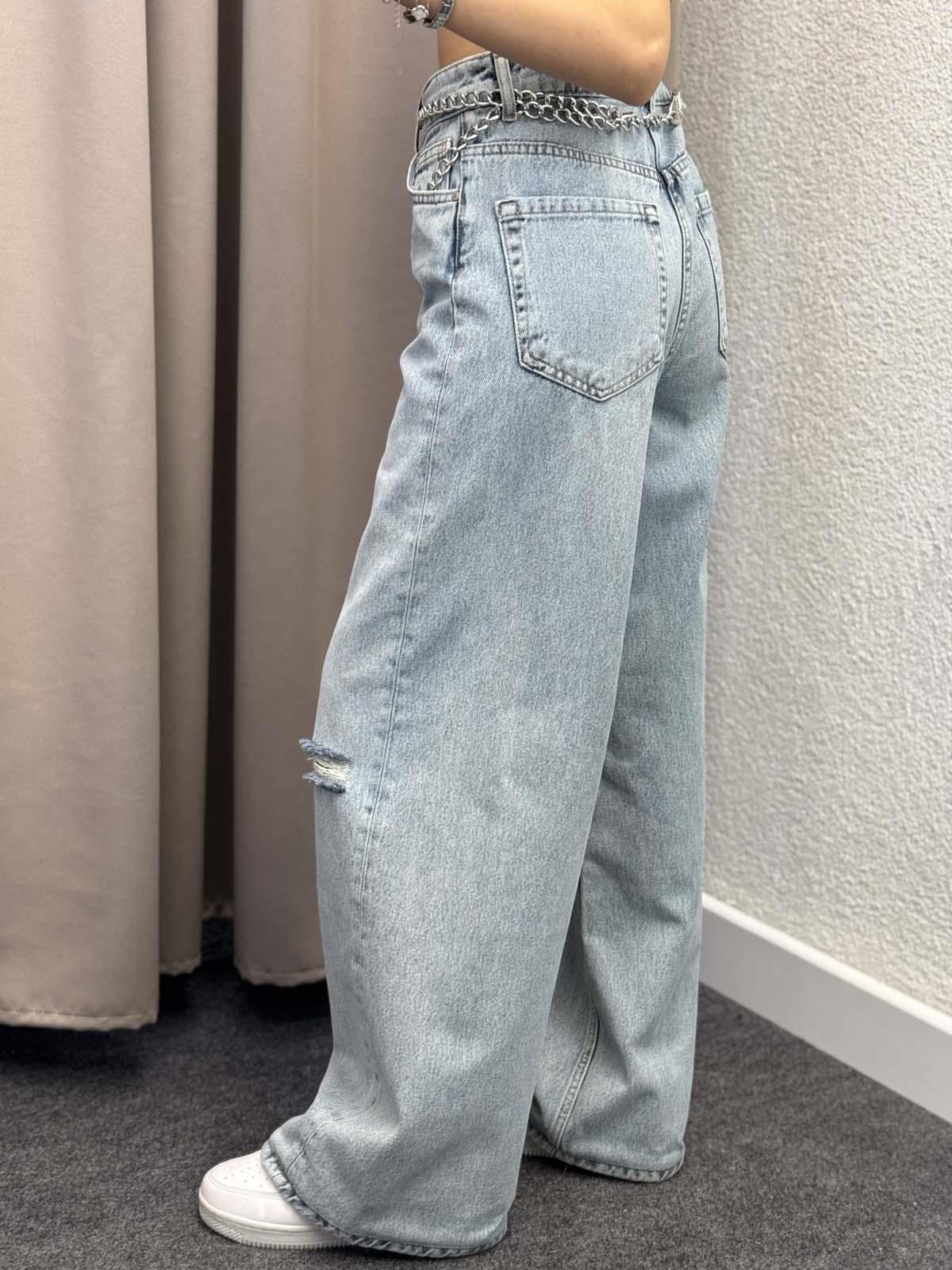 Light Blue Wide Leg Jean