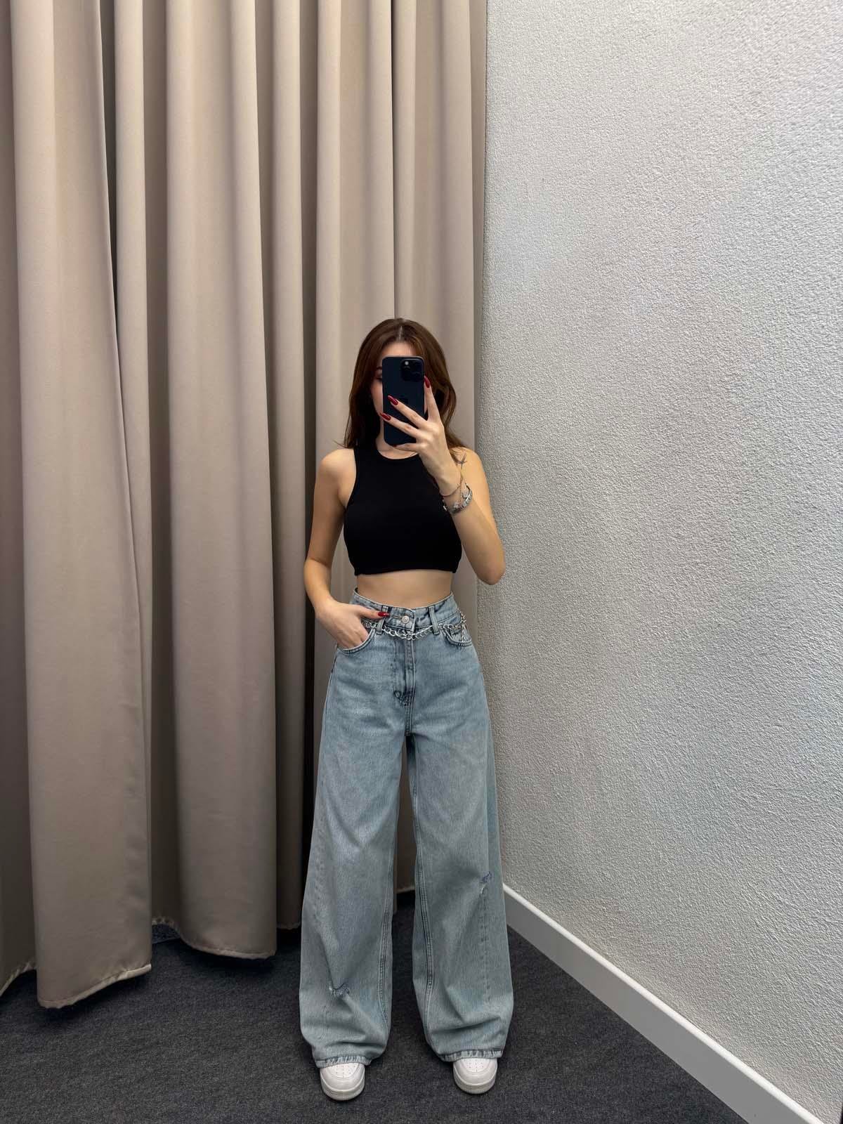 Light Blue Wide Leg Jean