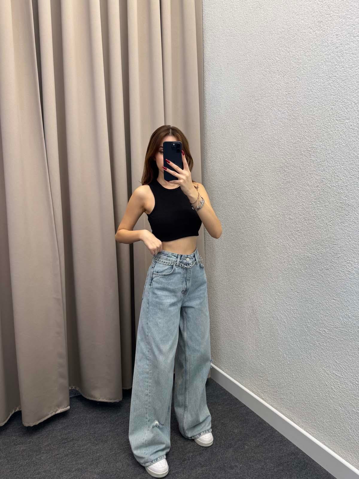Light Blue Wide Leg Jean