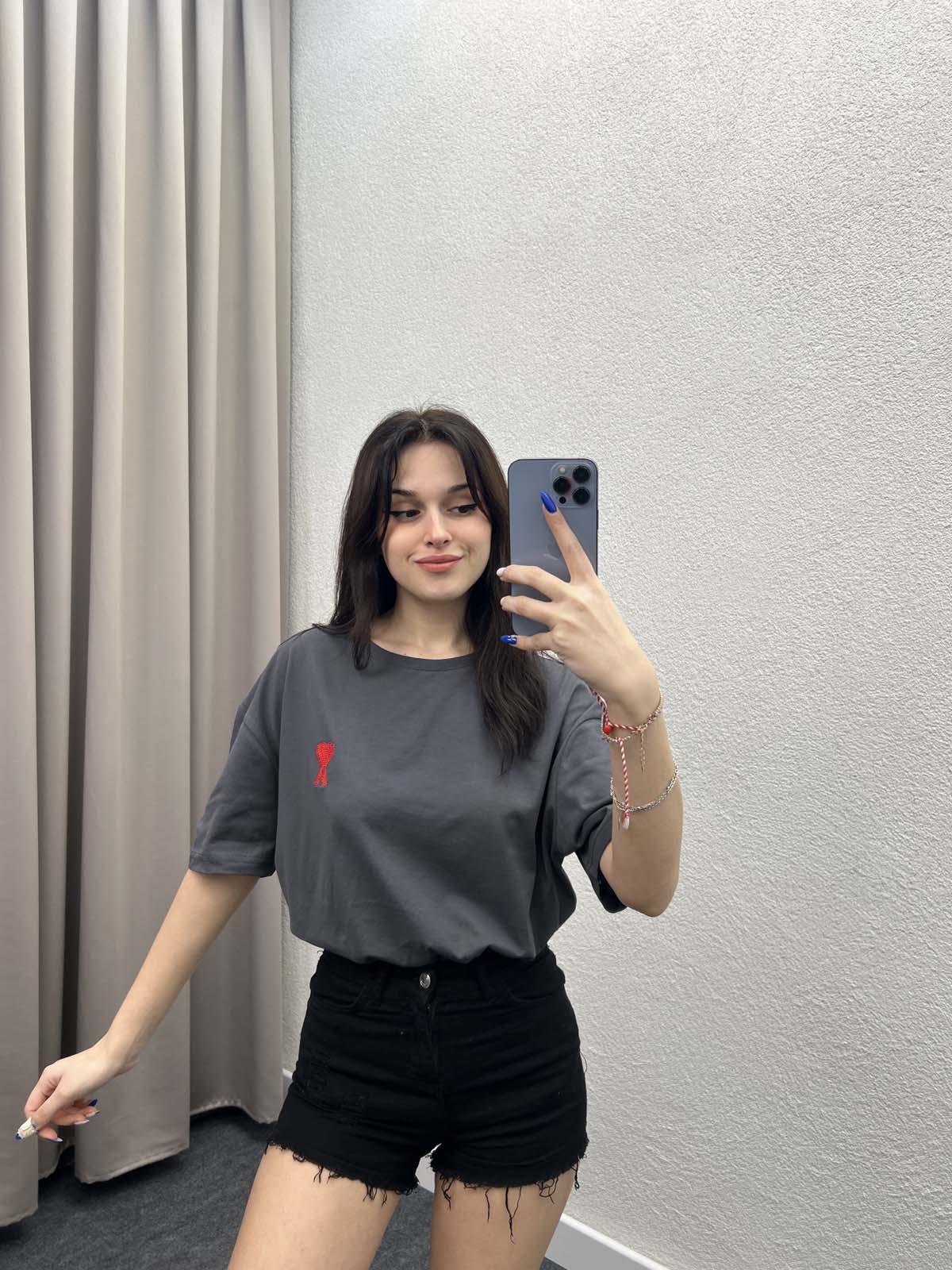 Love Antrasit Oversize Tshirt