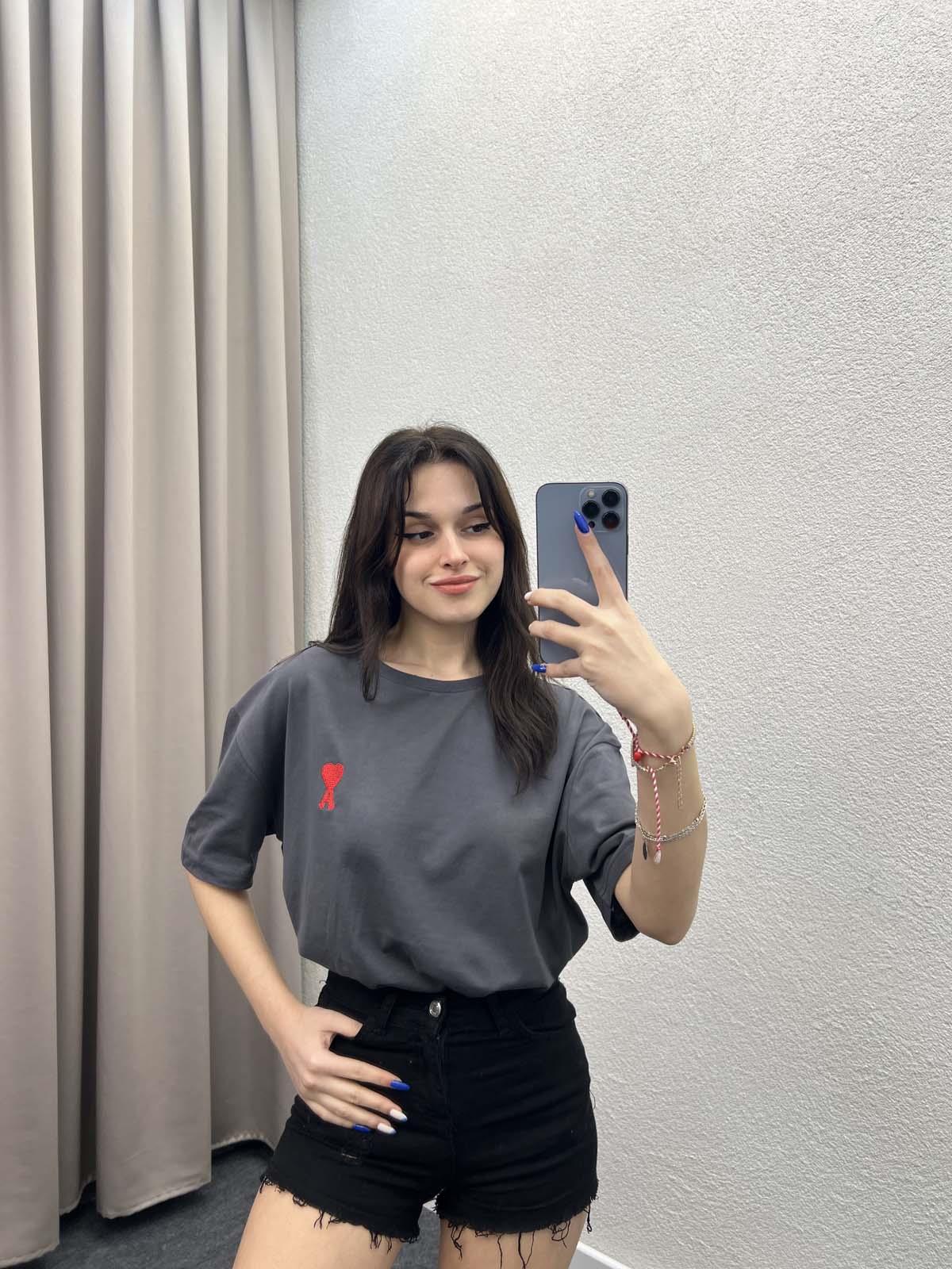 Love Antrasit Oversize Tshirt