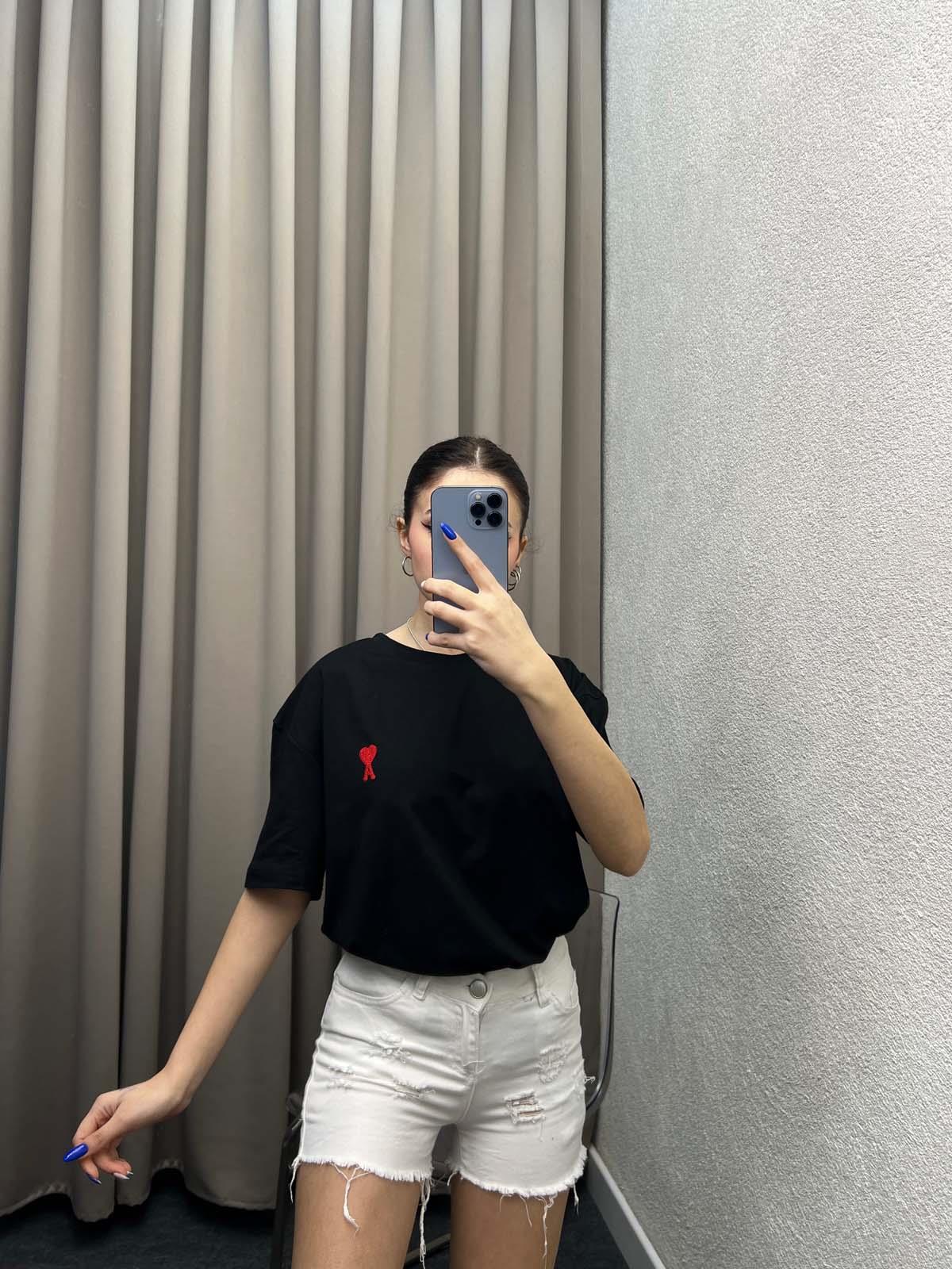 Love Siyah Oversize Tshirt