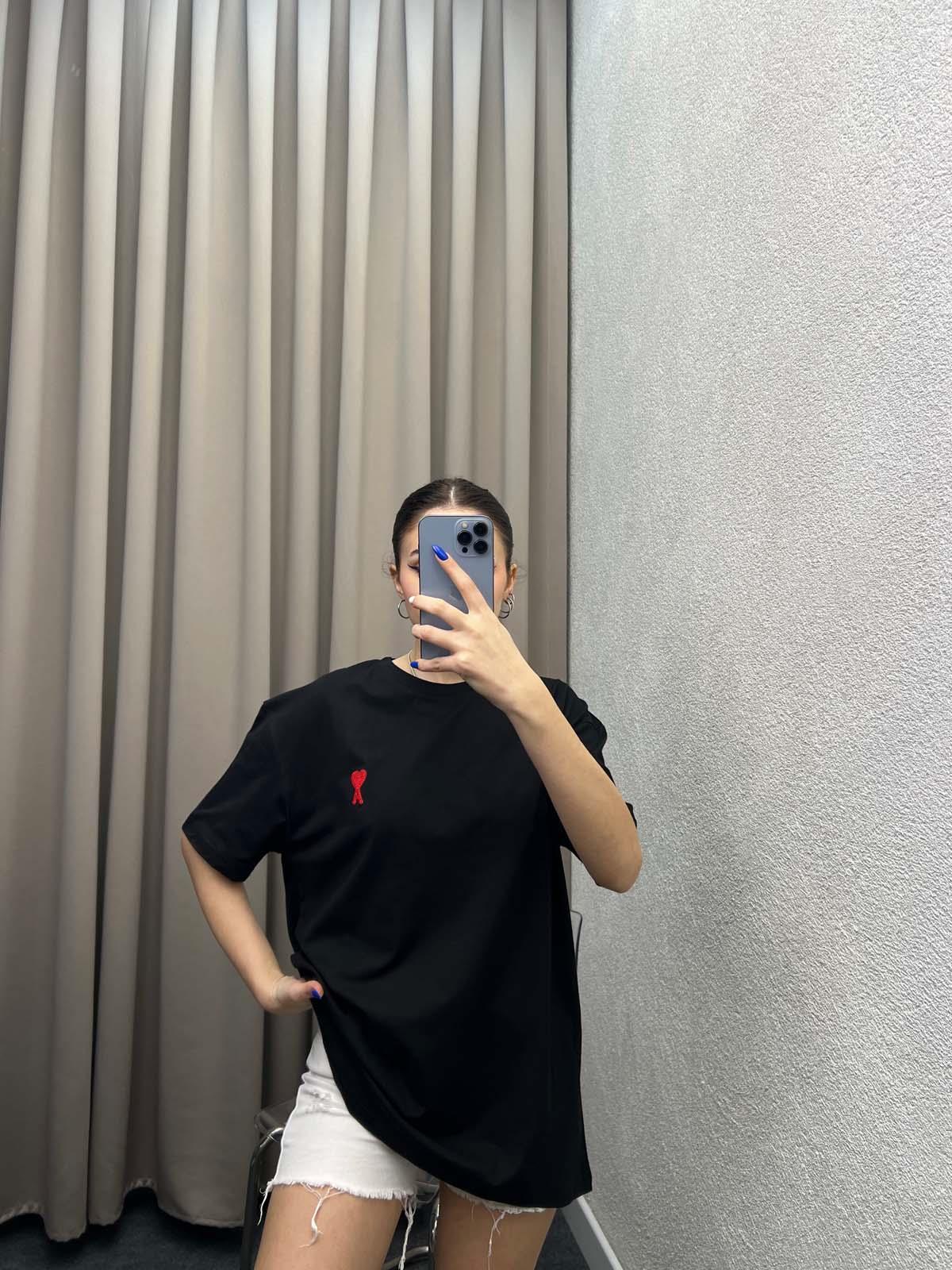 Love Siyah Oversize Tshirt