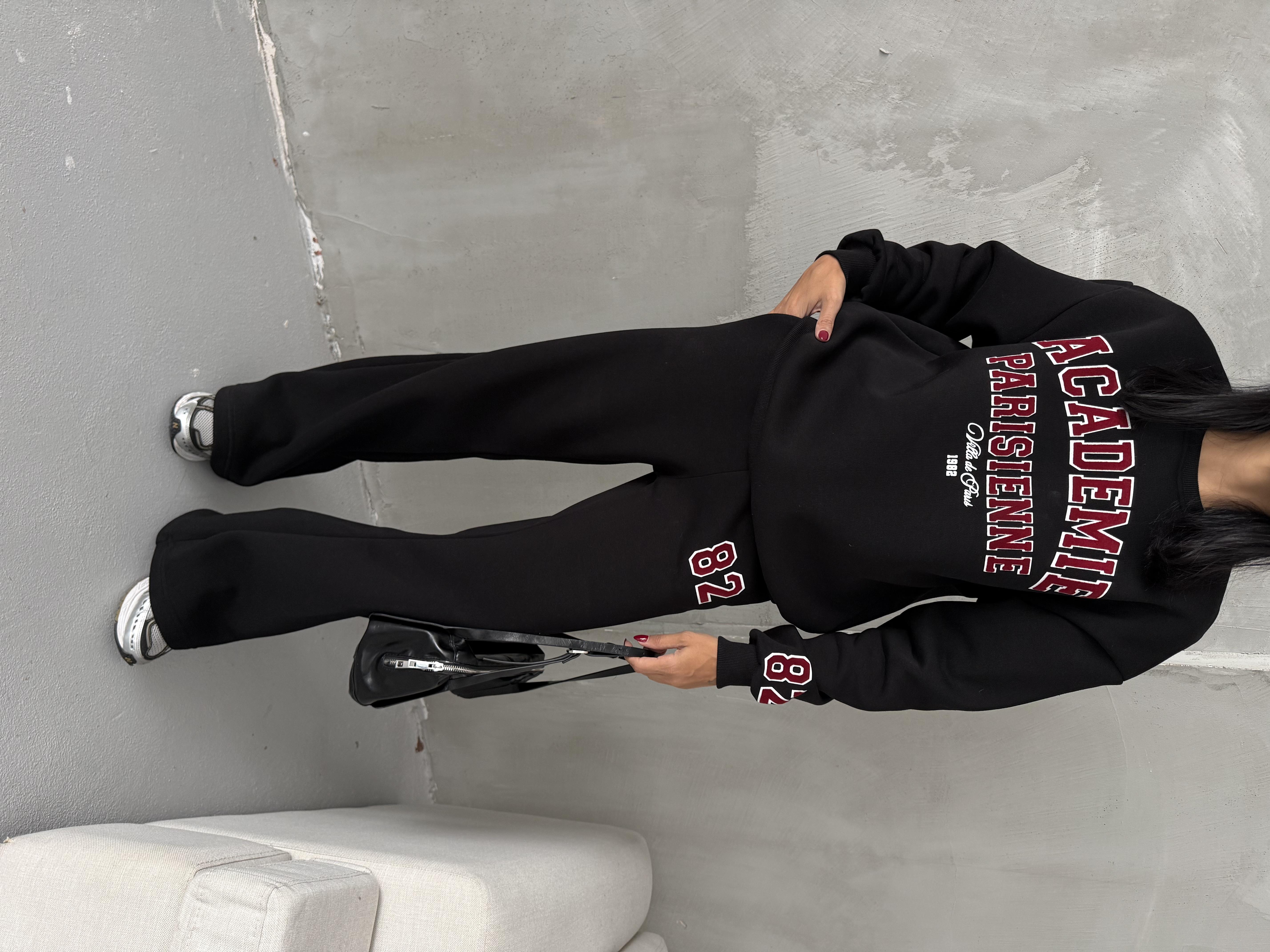 ACADEMIE MARKA MUADİLİ  BASKILI TAKIM SİYAH