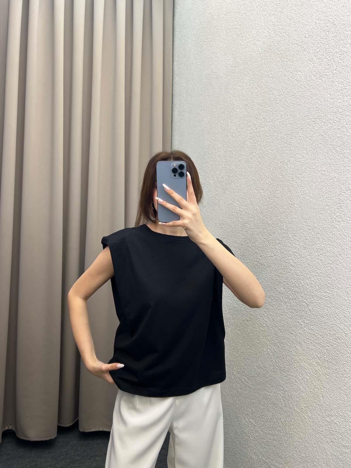 Massimo Siyah Vatkalı Tshirt