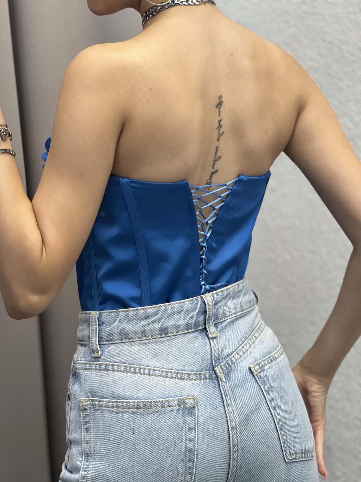 Medusa Mavi Korse Bustiyer