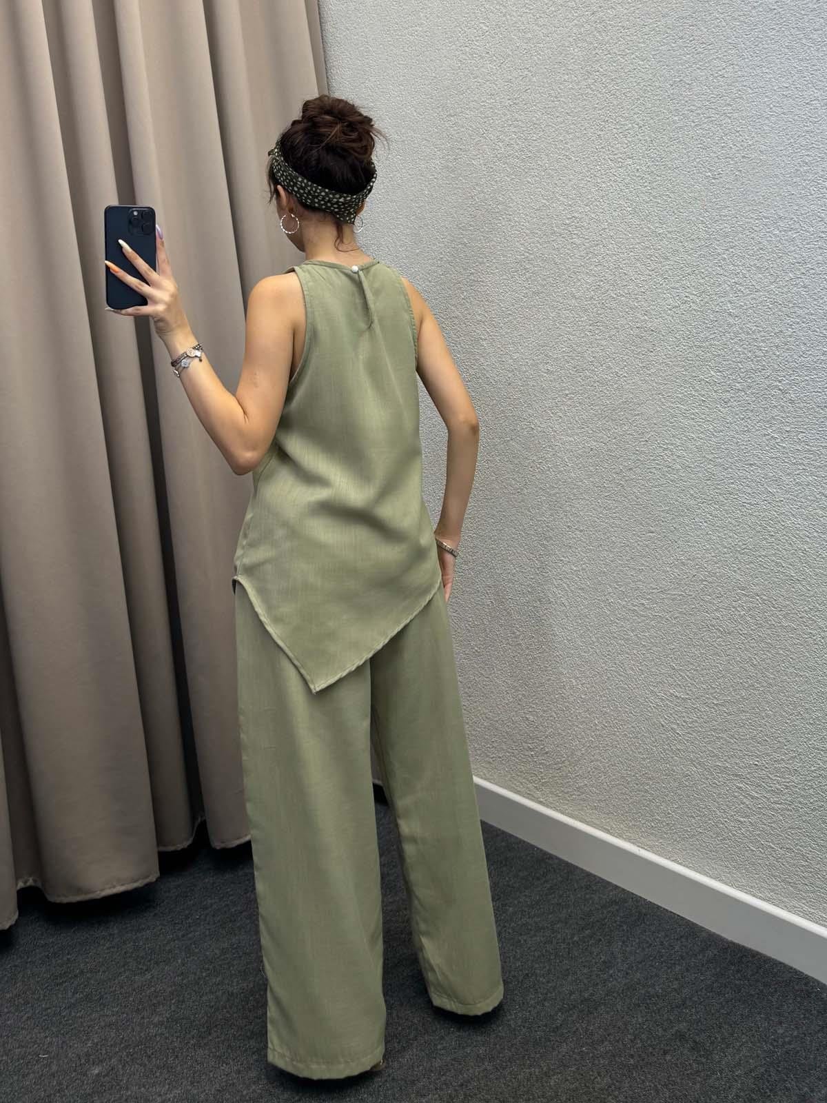 Monica Mint Keten Takım