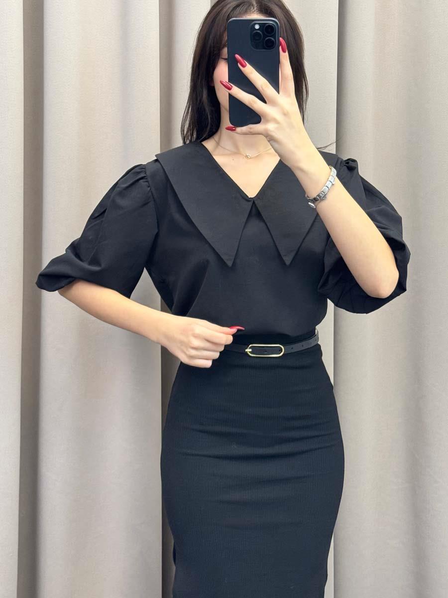 Olaha Yırmaçlı Siyah Basic Etek