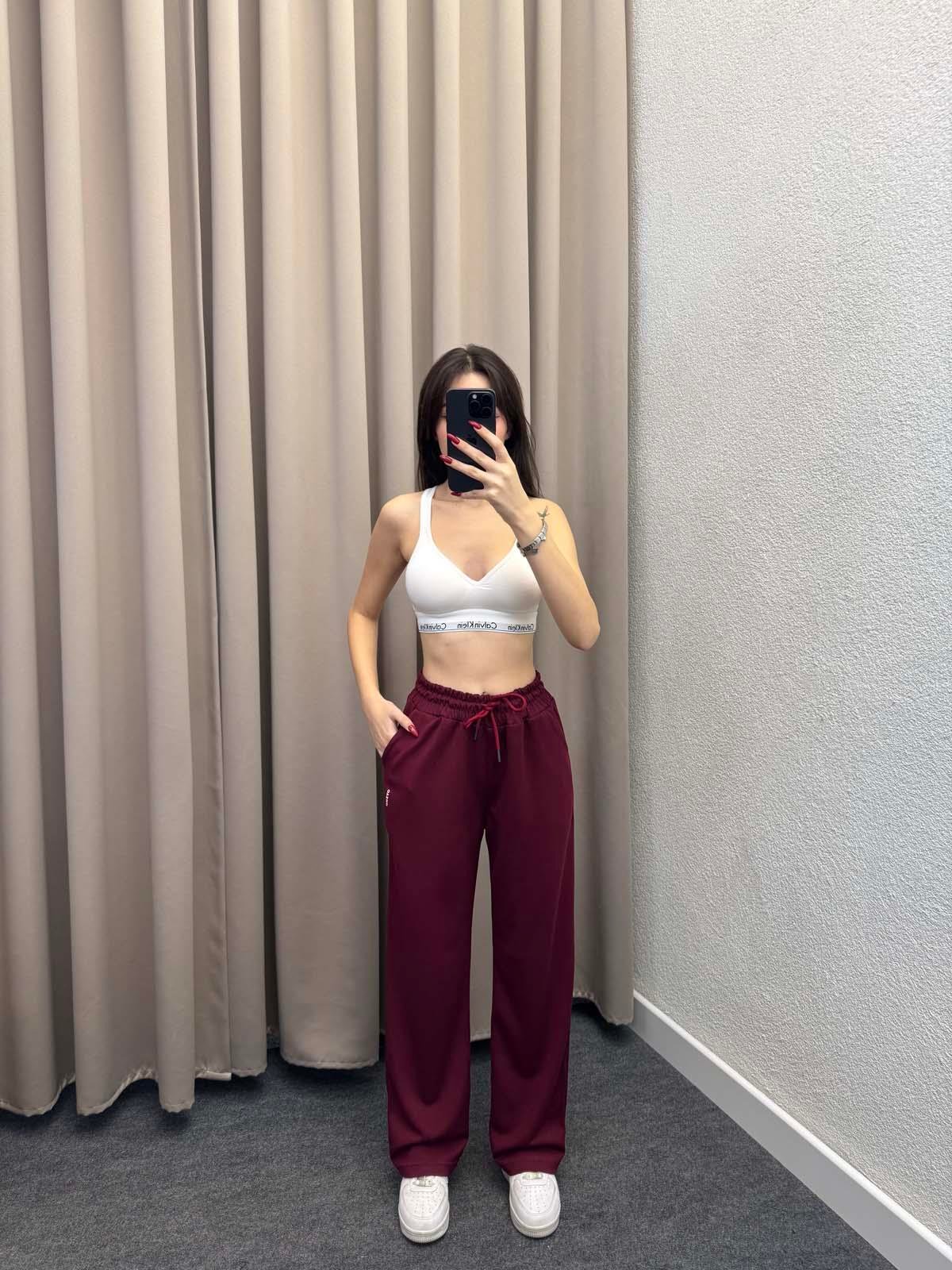 Oys Bordo Modal Palazzo Eşofman Altı