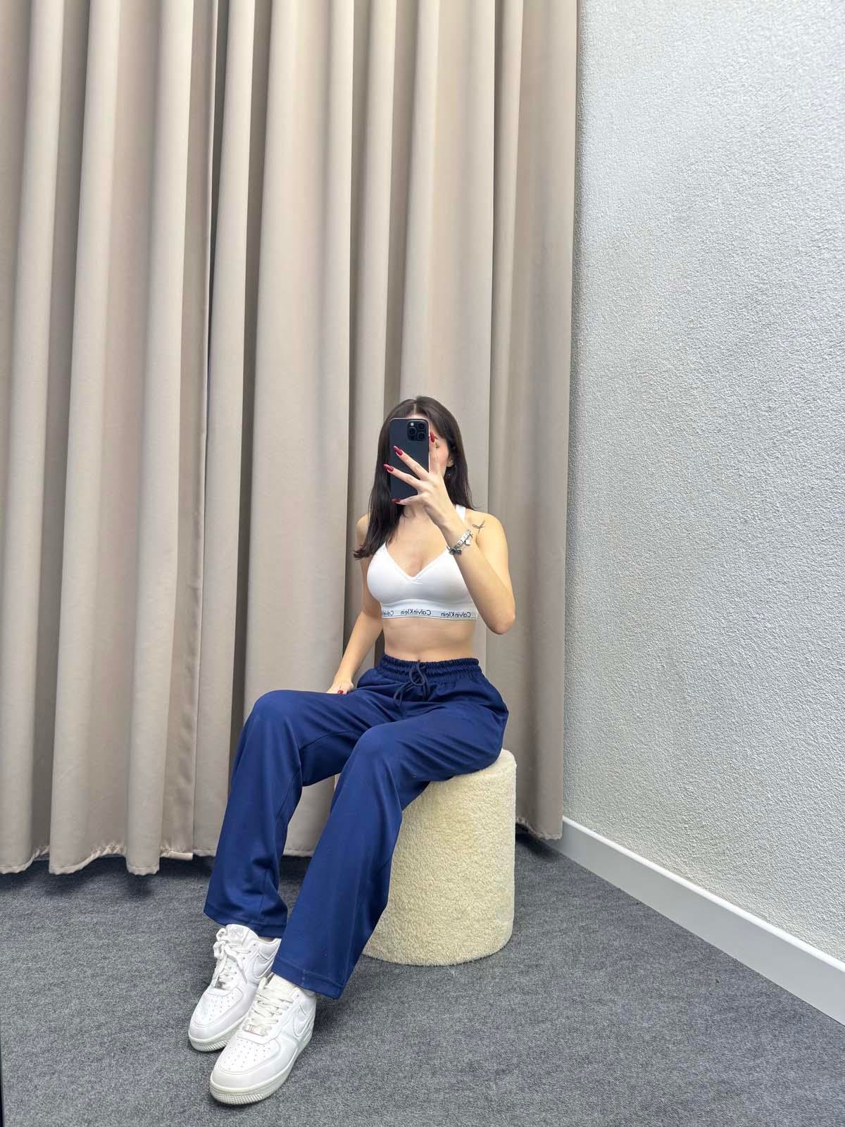 Oys Lacivert Modal Palazzo Eşofman Altı