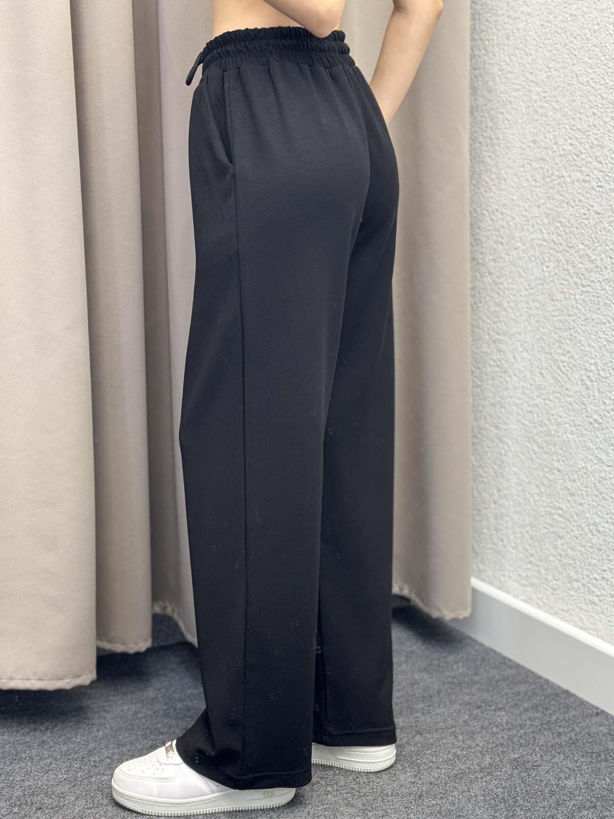 Oys Siyah Modal Palazzo Eşofman Altı