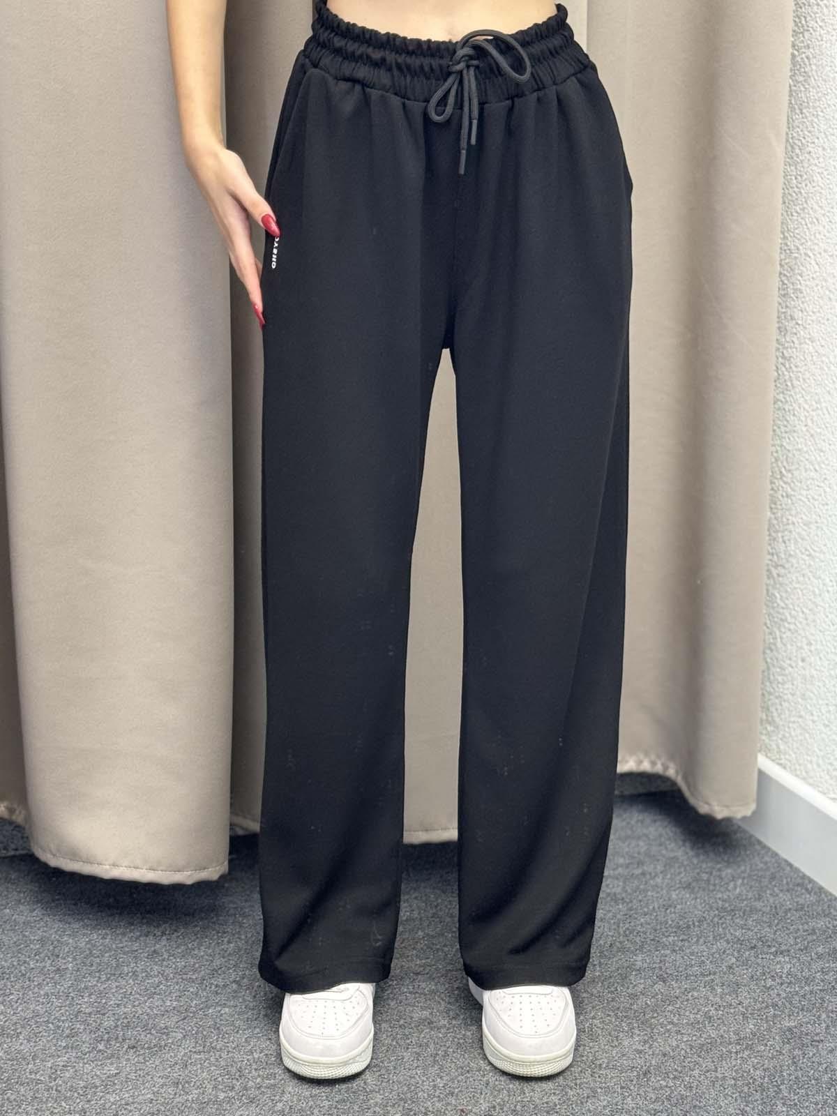 Oys Siyah Modal Palazzo Eşofman Altı