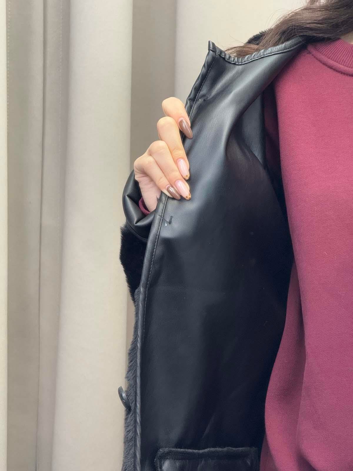 Mngo Aplikli Siyah Kahve Palto