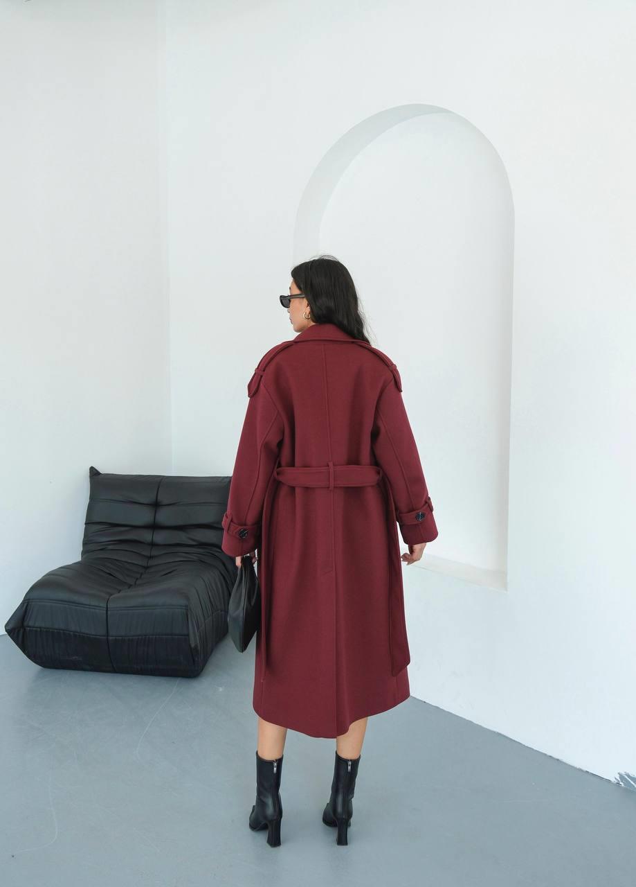 premıum kalite kaşe kaban bordo