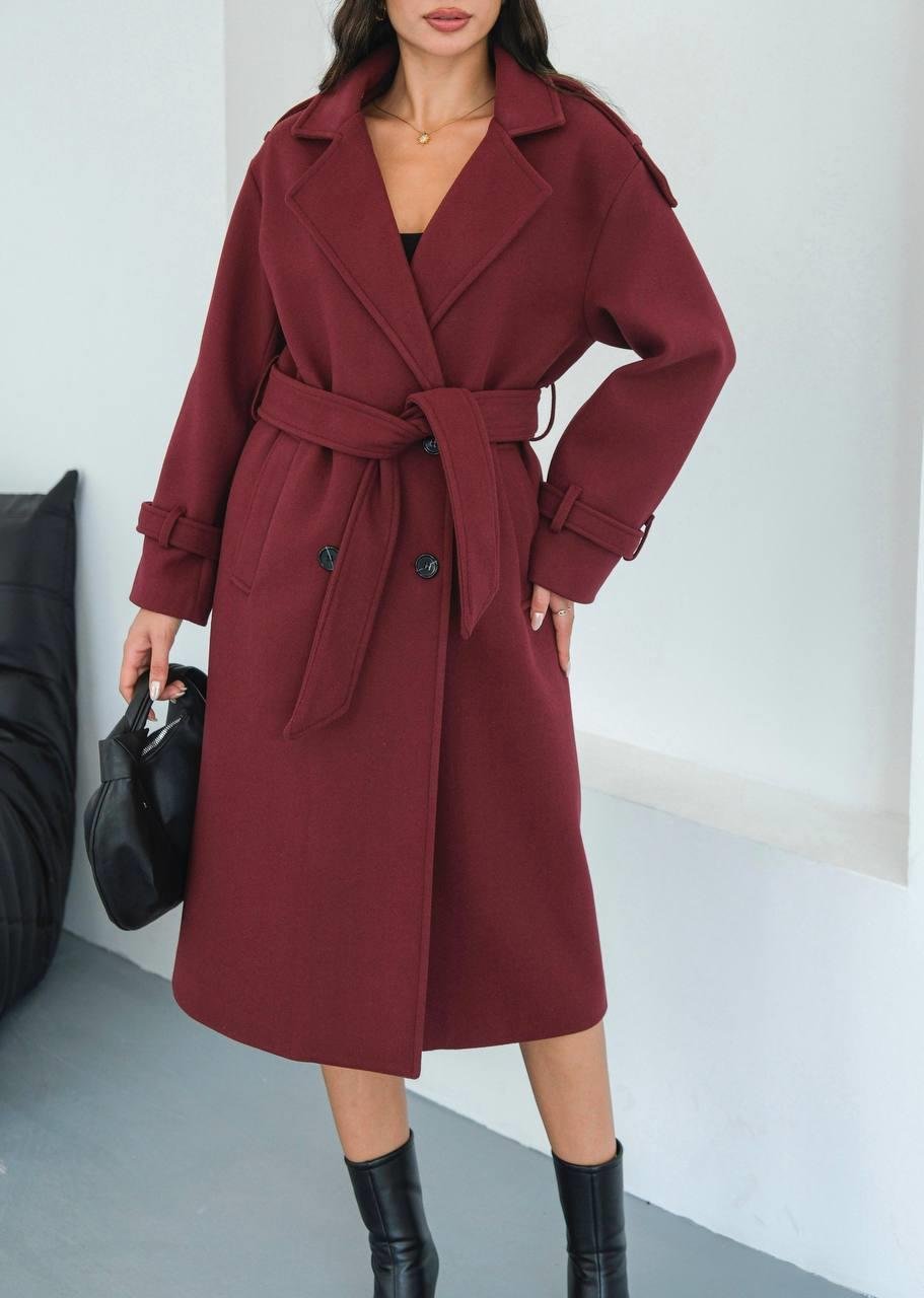 premıum kalite kaşe kaban bordo